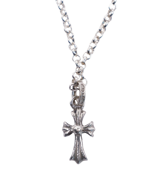 Baby Fat Diamond Cross Charm w/ Silver Chain