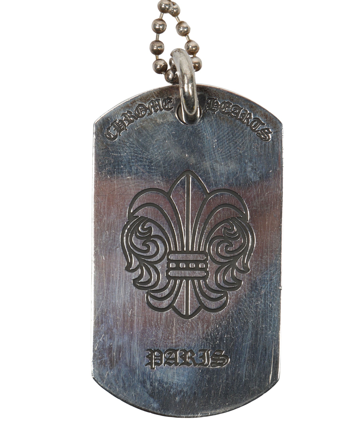 Paris Dog Tag Pendant with Chain