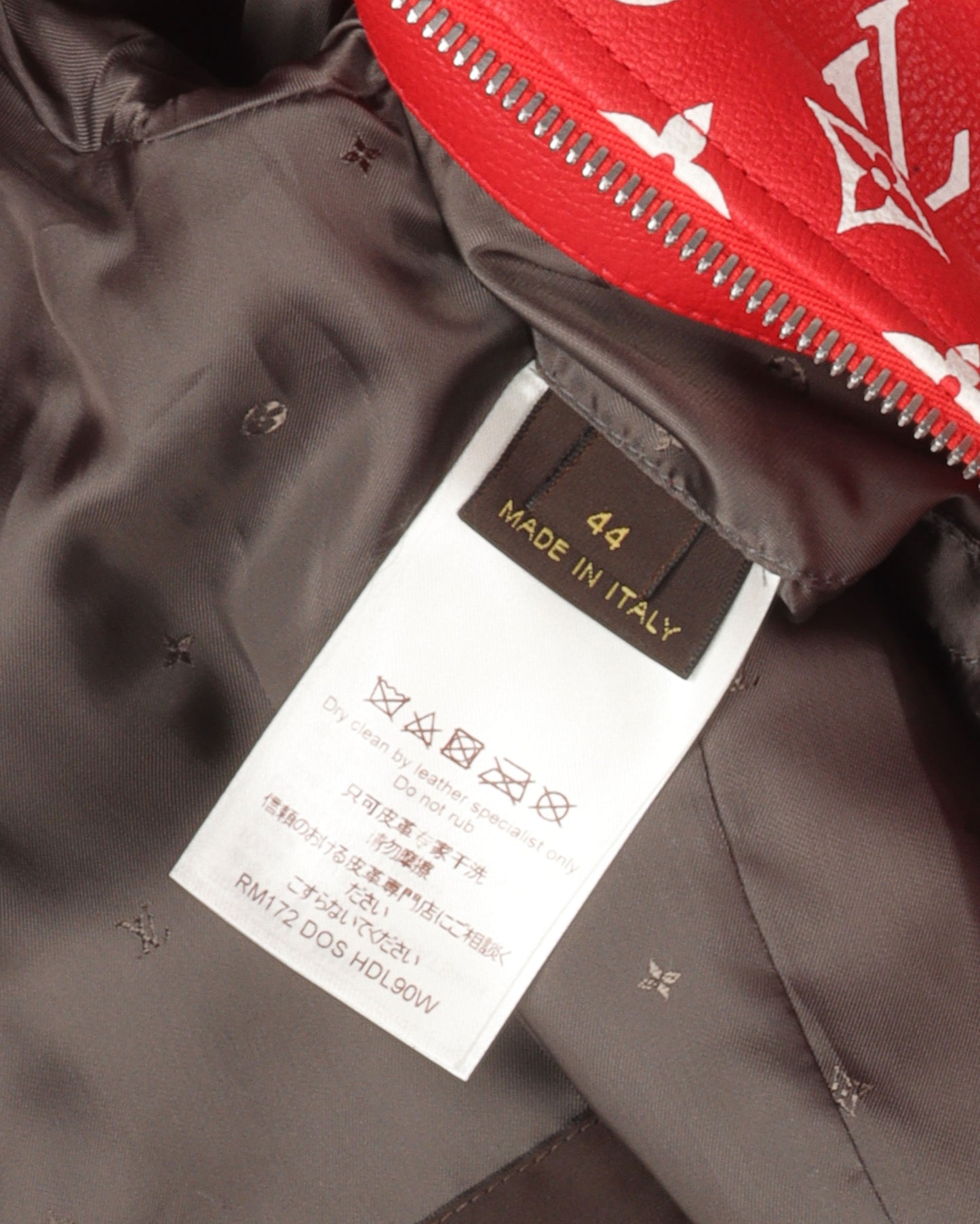 Supreme Leather Monogram Bomber Jacket