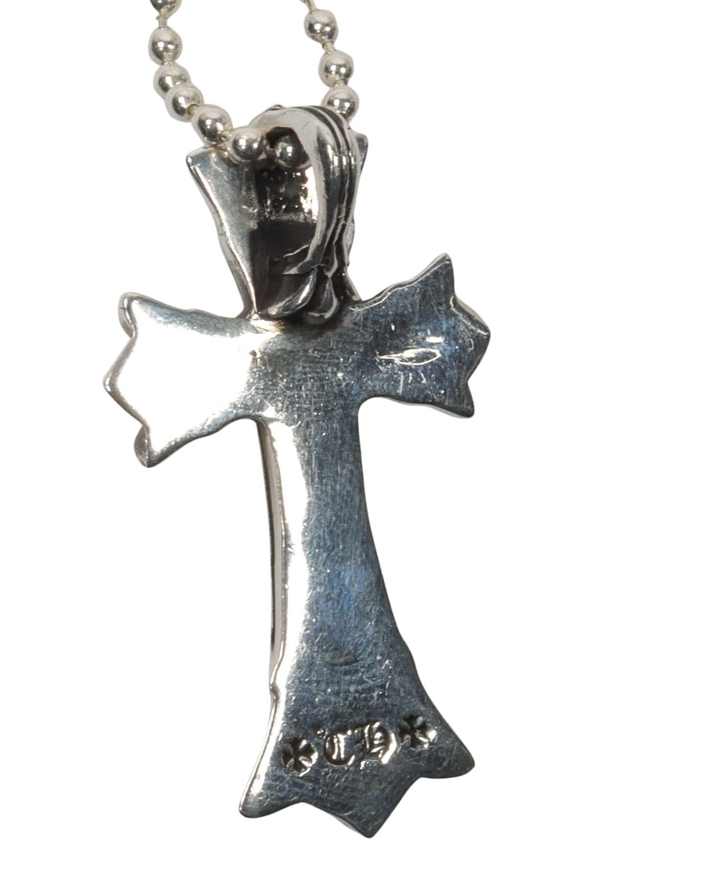 Silver Double Cross Pendant w/ Chain