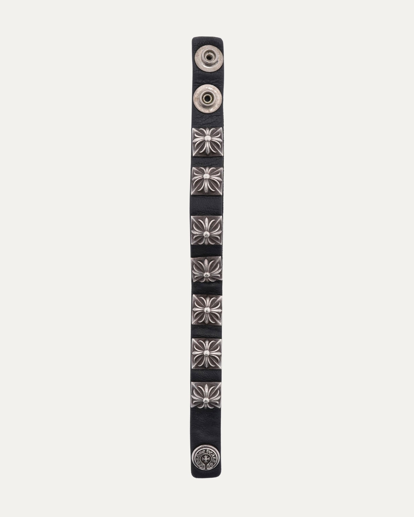 Pyramid Cross Stud Leather Bracelet