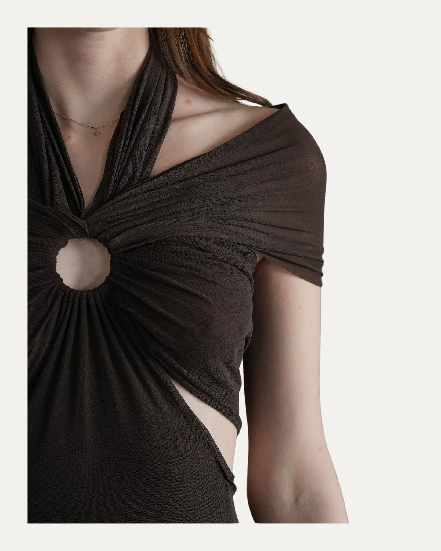 Soleil SS 1999 Cutout Sheer Mesh Bodycon Maxi Dress