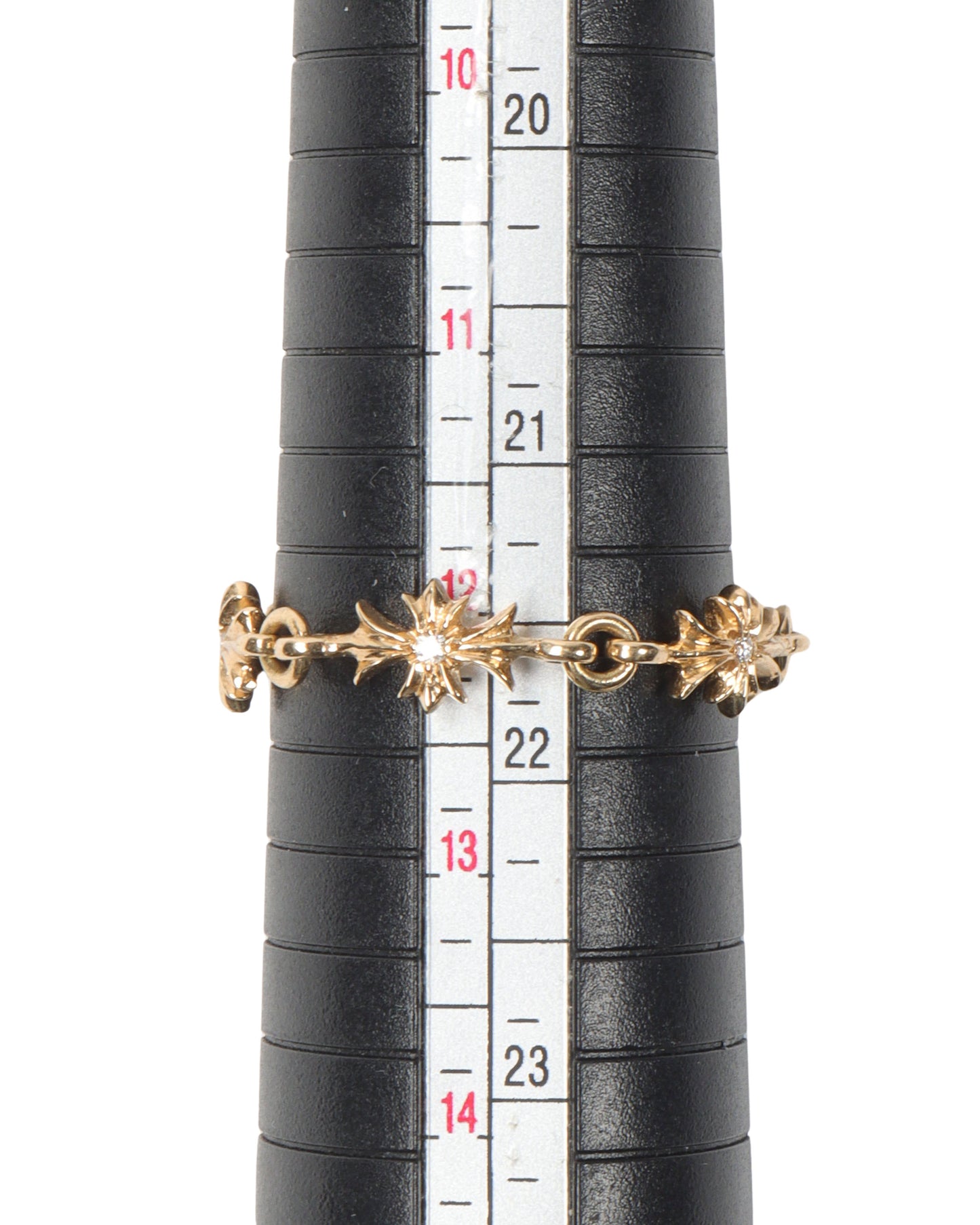22k Gold & Diamond Tiny E Chain Ring