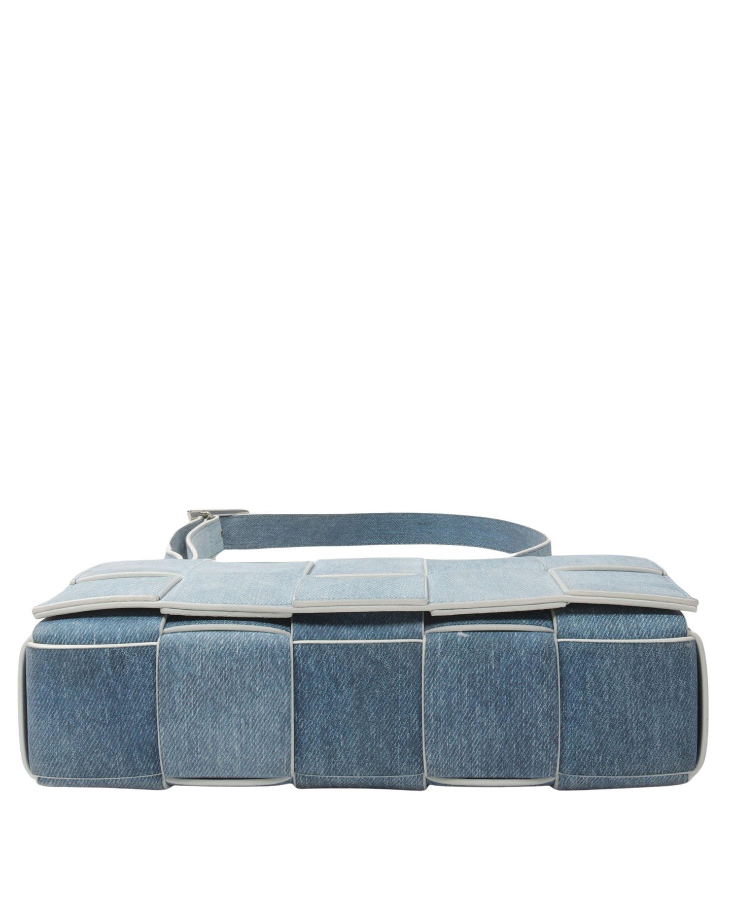 Medium Cassette Intrecciato Denim Print Leather Crossbody Bag