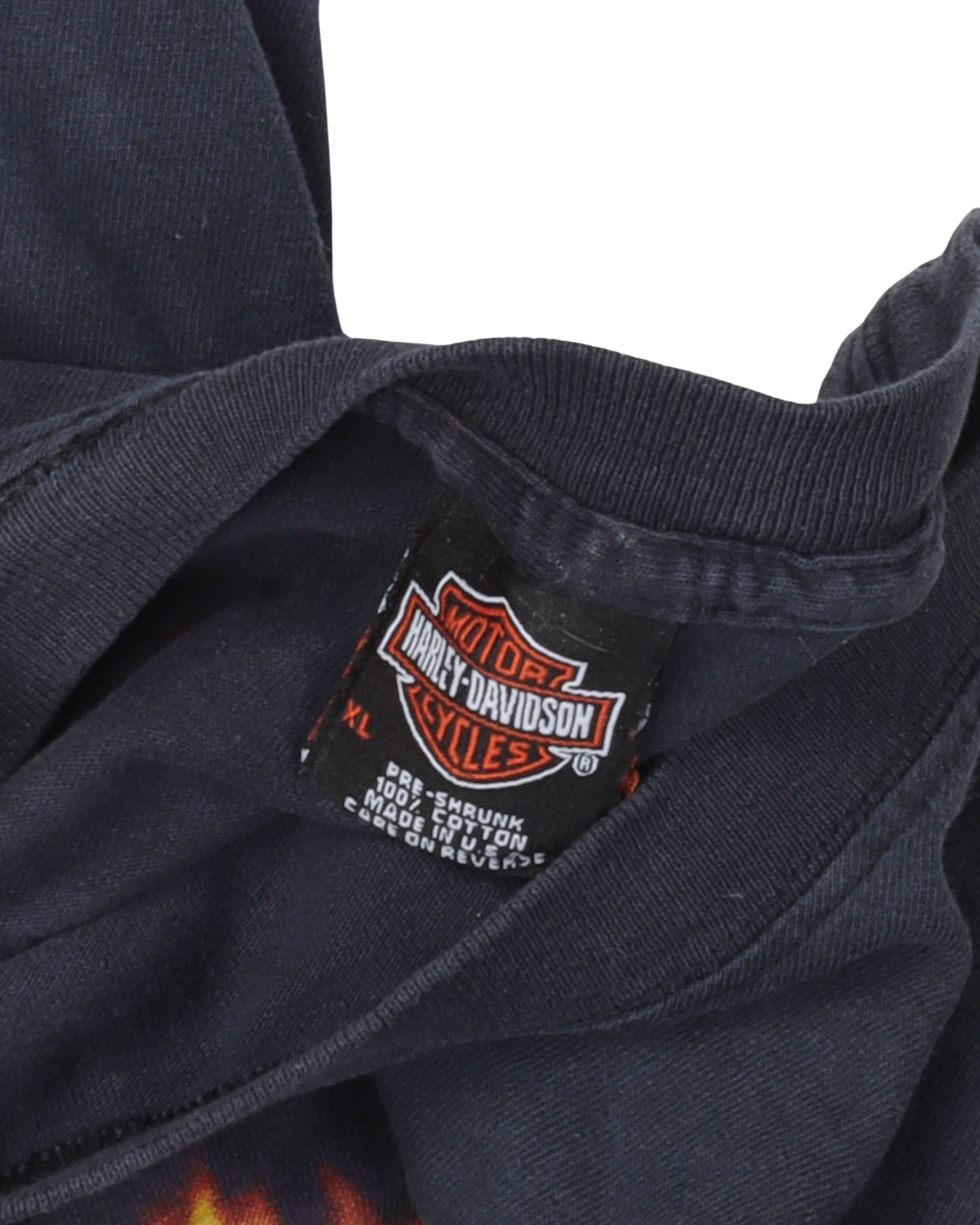 Harley Davidson Flaming Shield Tie Dye Sleeve T-Shirt