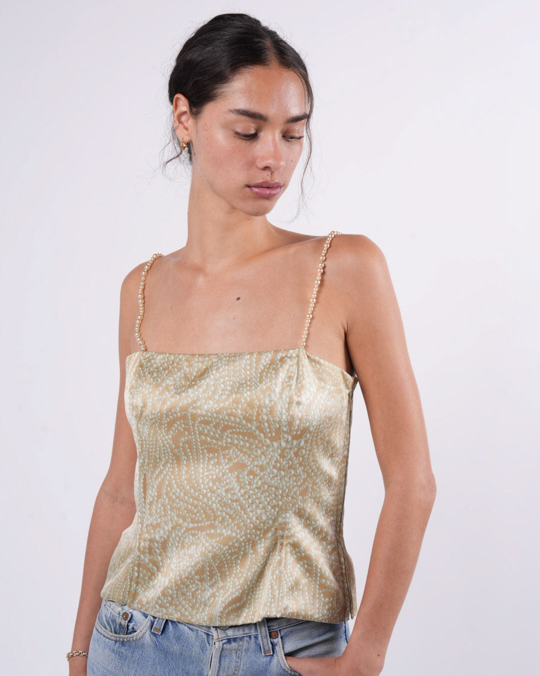 SS 2011 Pearl Print Top with Pearl Straps