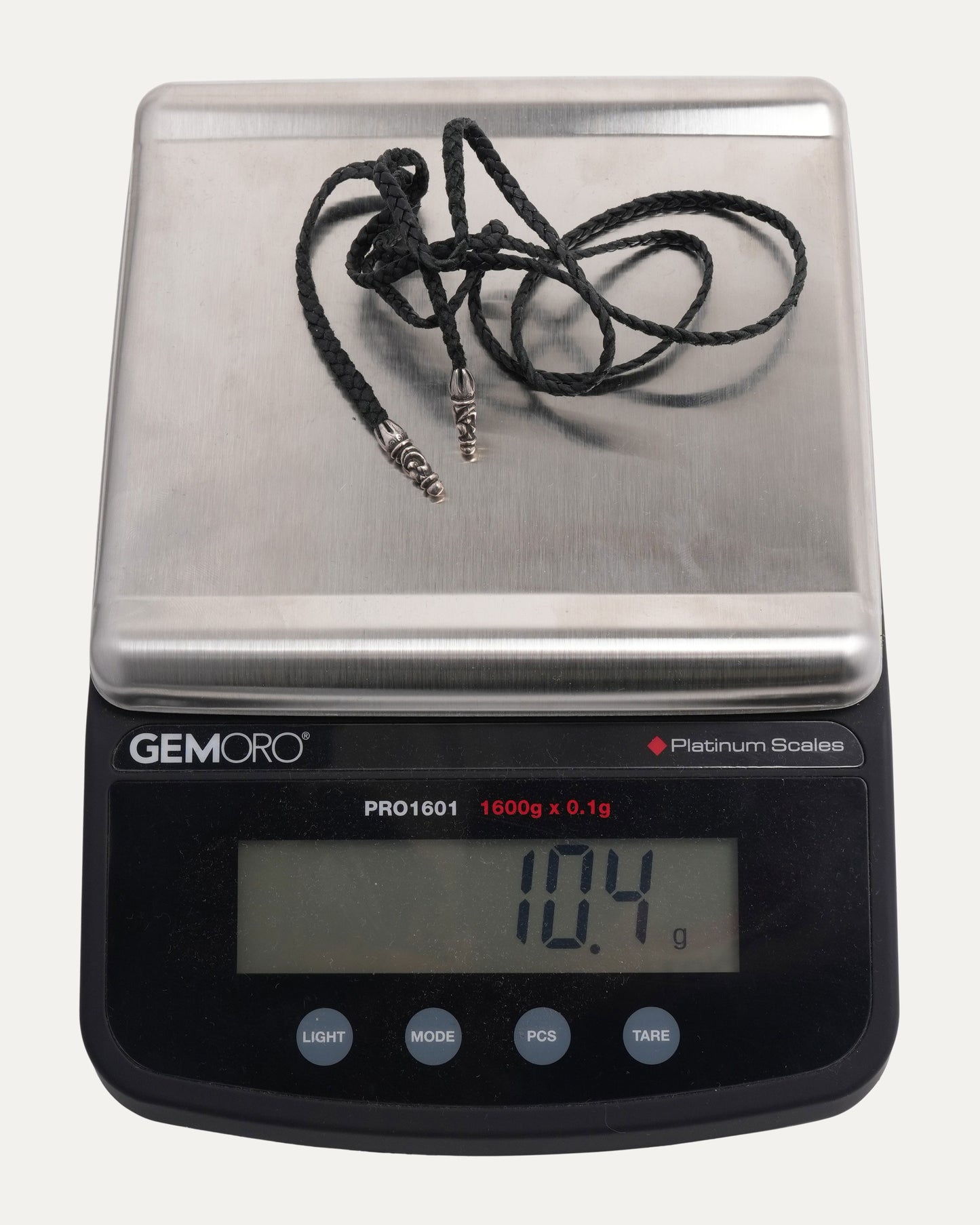 Braided Leather Necklace with Silver Aglets