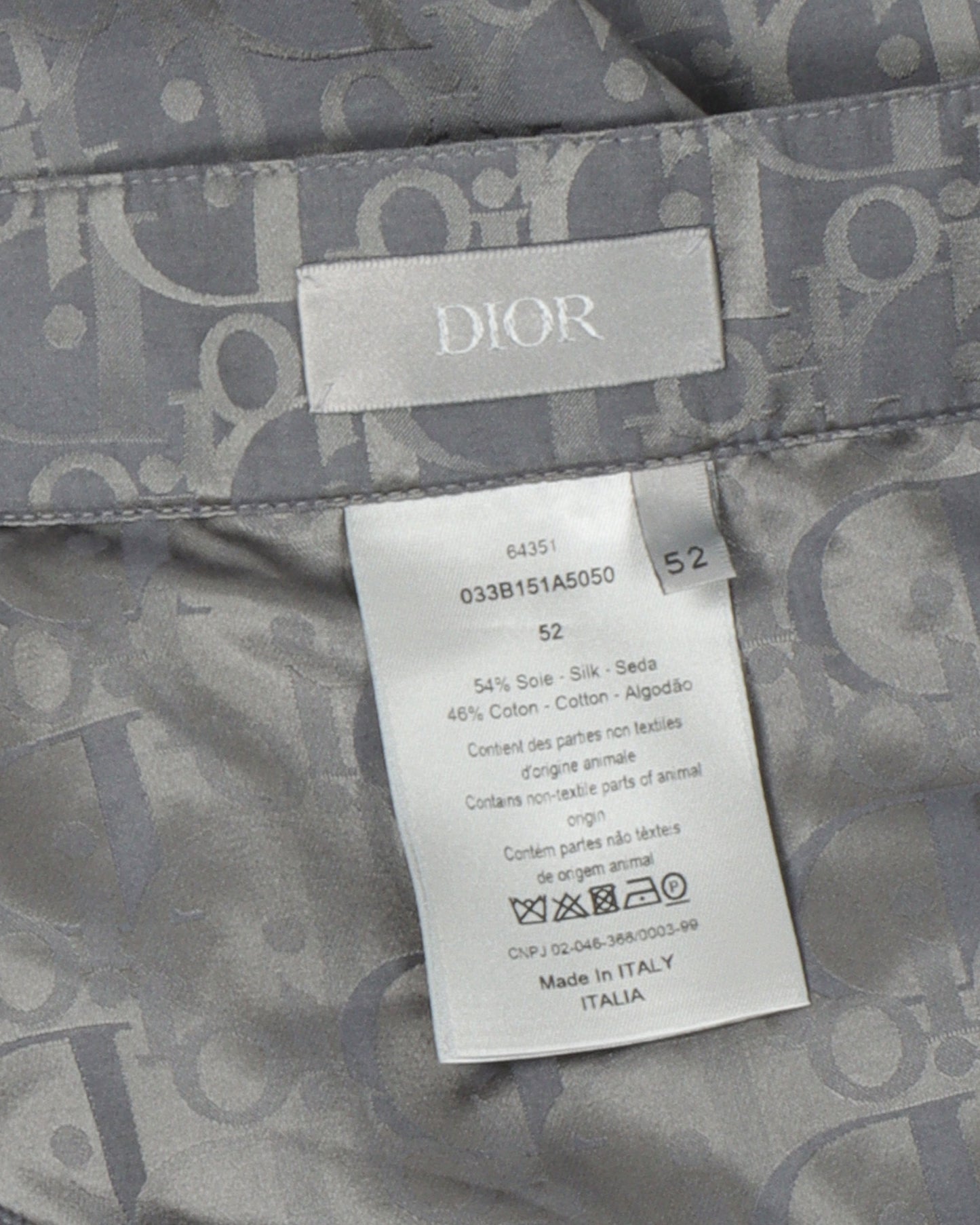 Silk Blend Oblique Monogram Pants