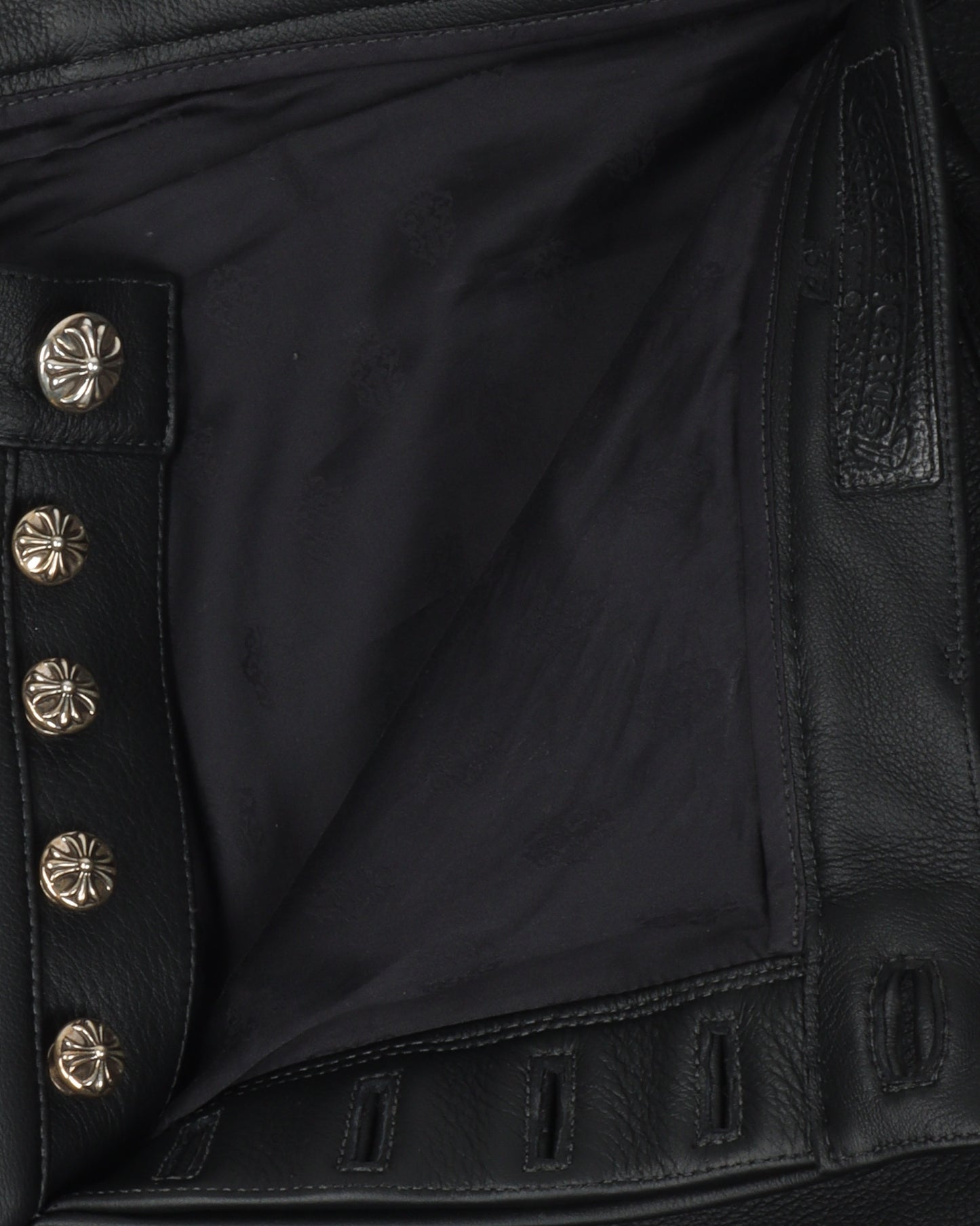 Cross Patch Leather Pants