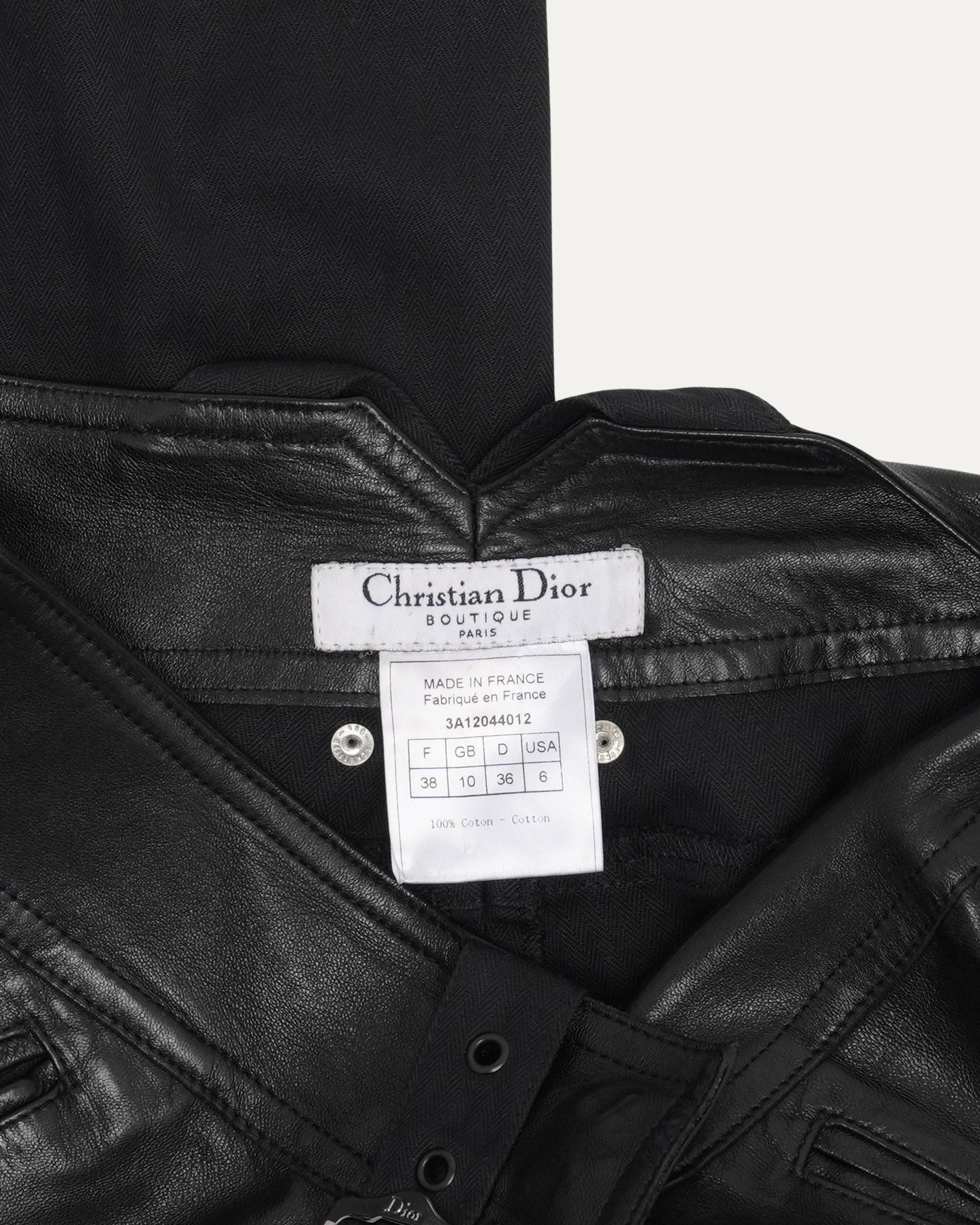 FW 2003 Leather And Cotton Trousers