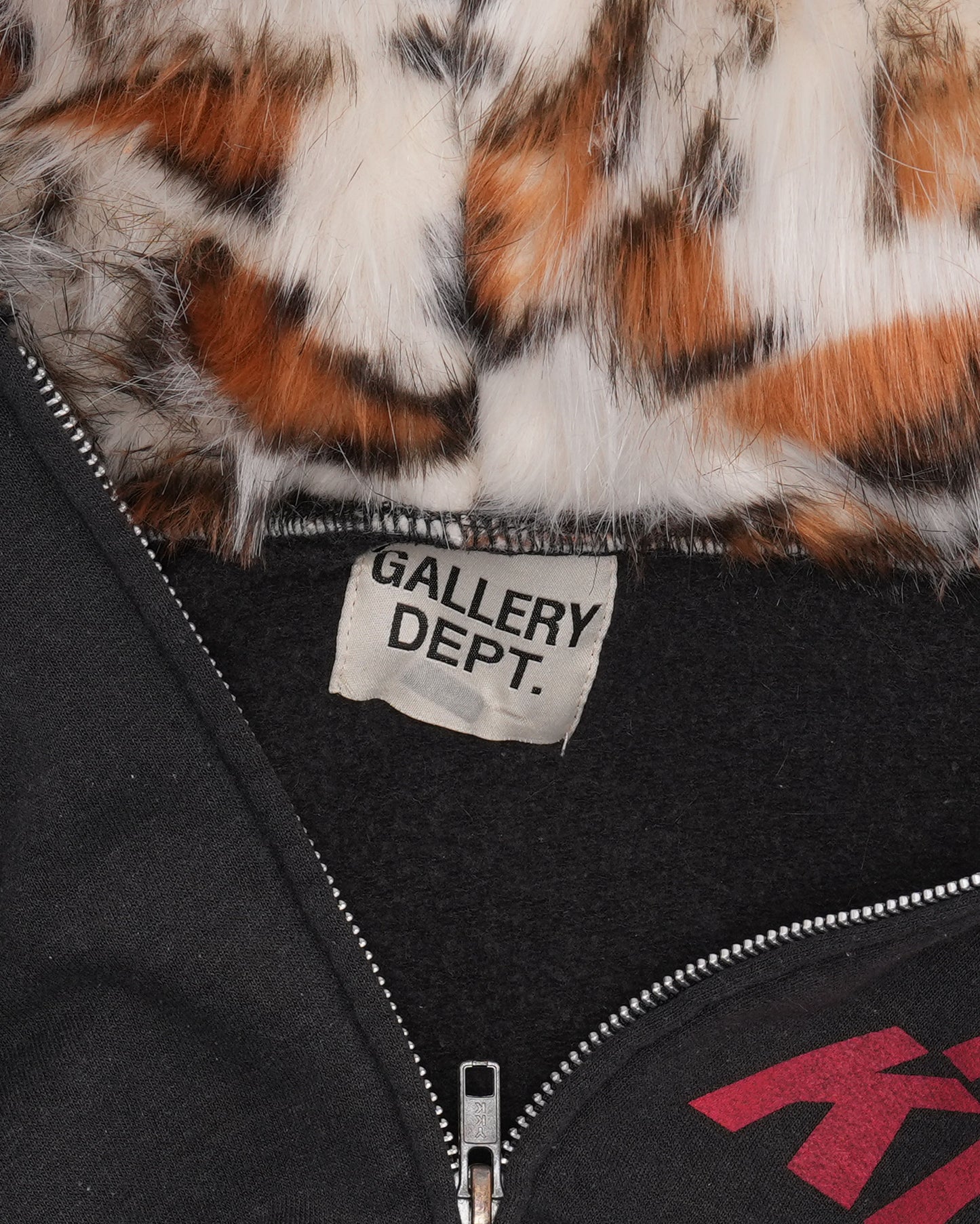 'Art That Kills' Faux Fur Lined Zip-Up Hoodie