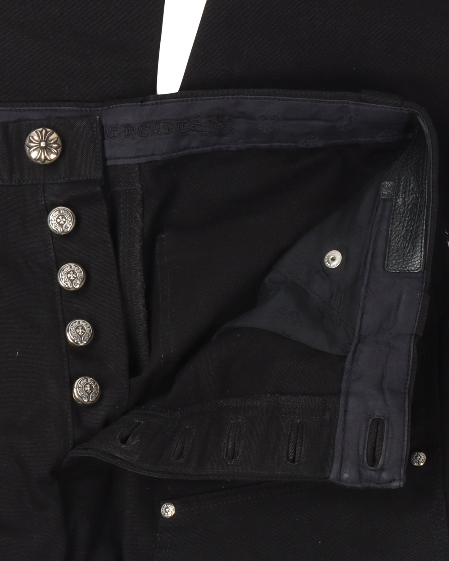 Checkered Cross Patch Double Knee Pants