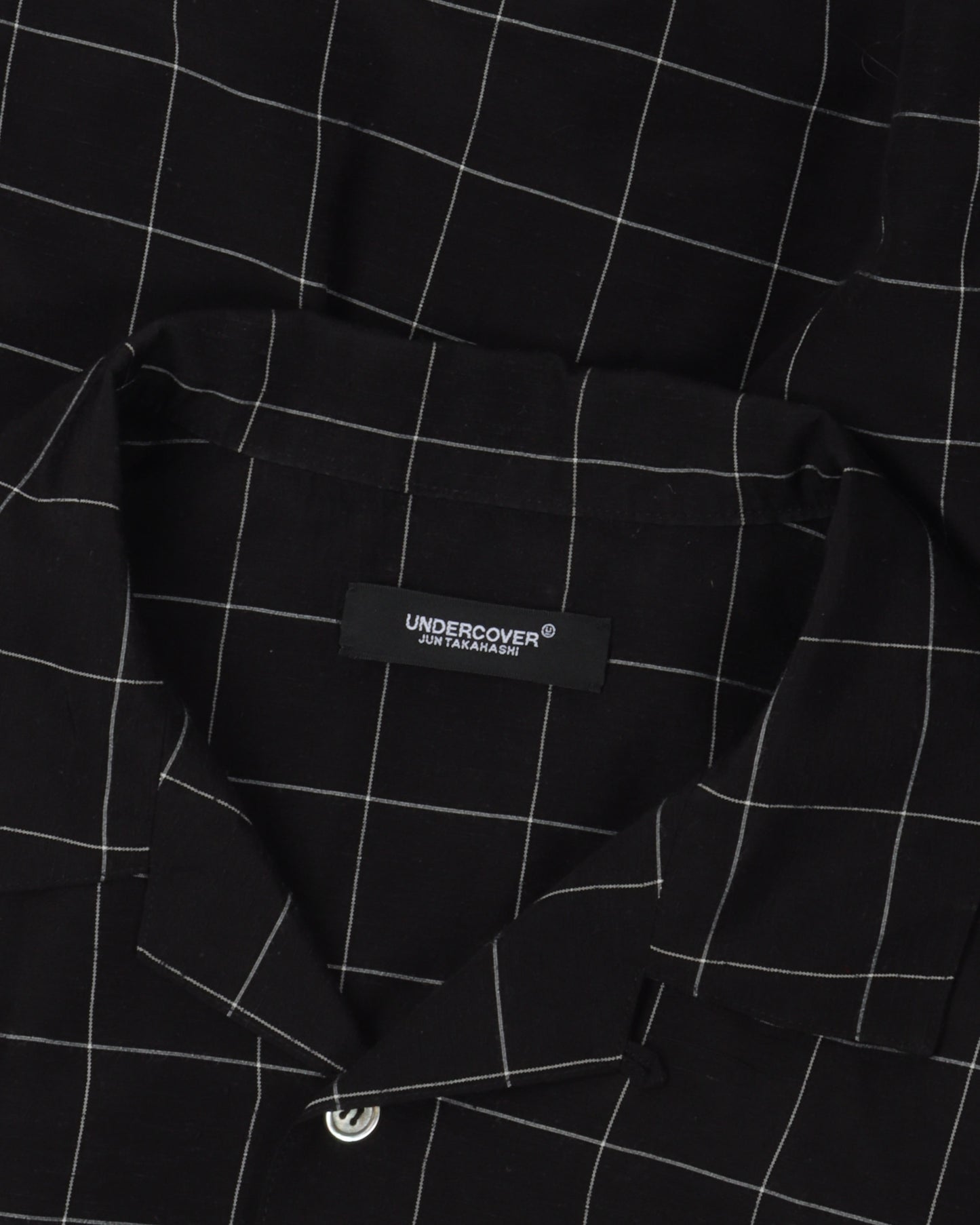 Silk Blend Check Camp Collar Shirt