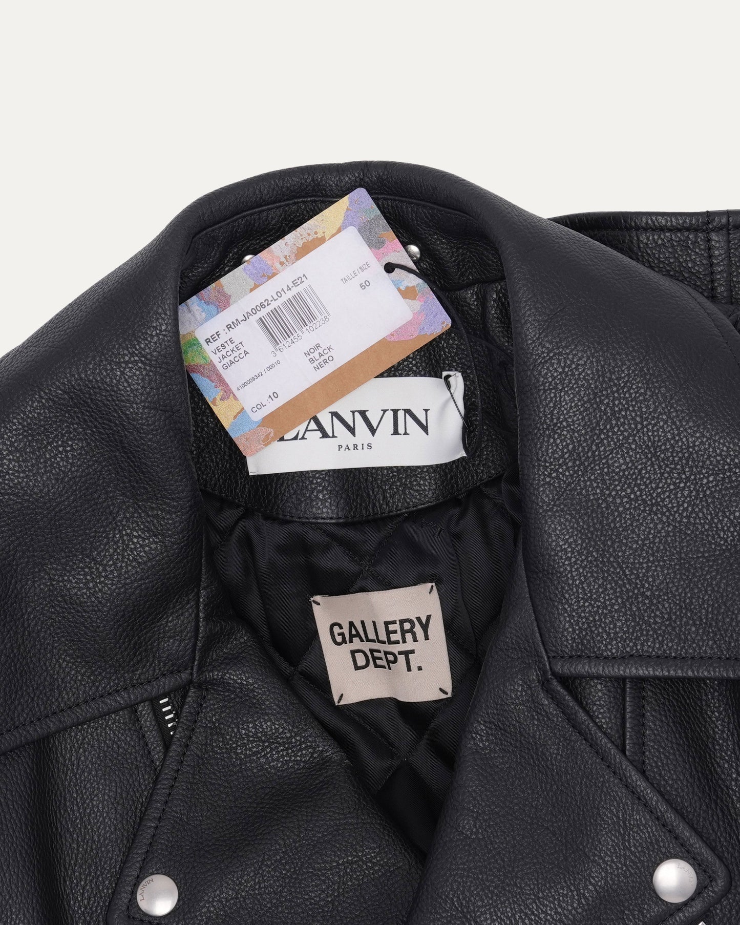 Gallery Dept. G and L Patch Studded Leather Biker Jacket