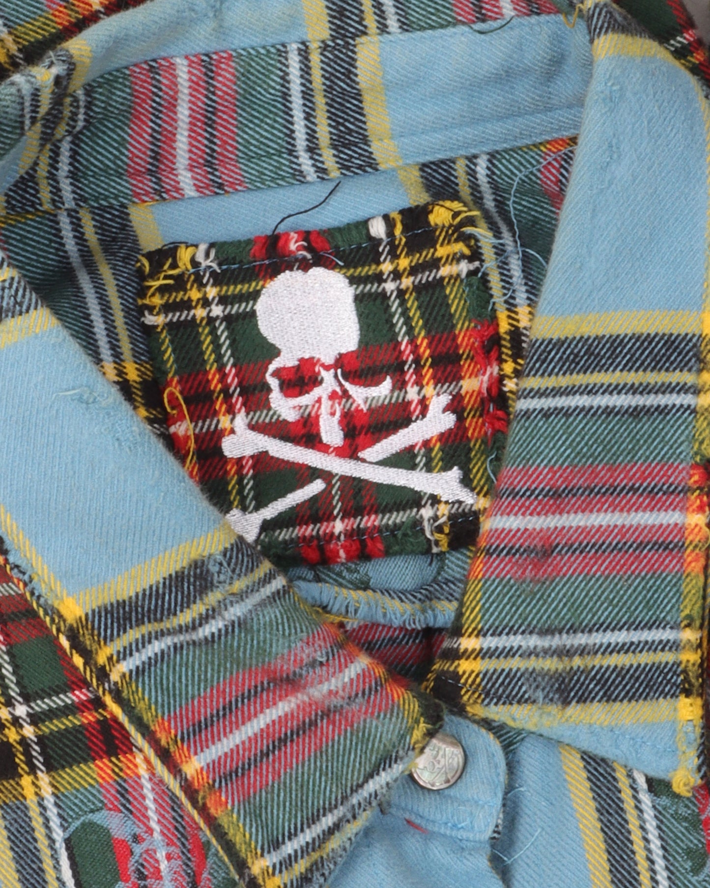 Distressed Cotton Flannel Shirt