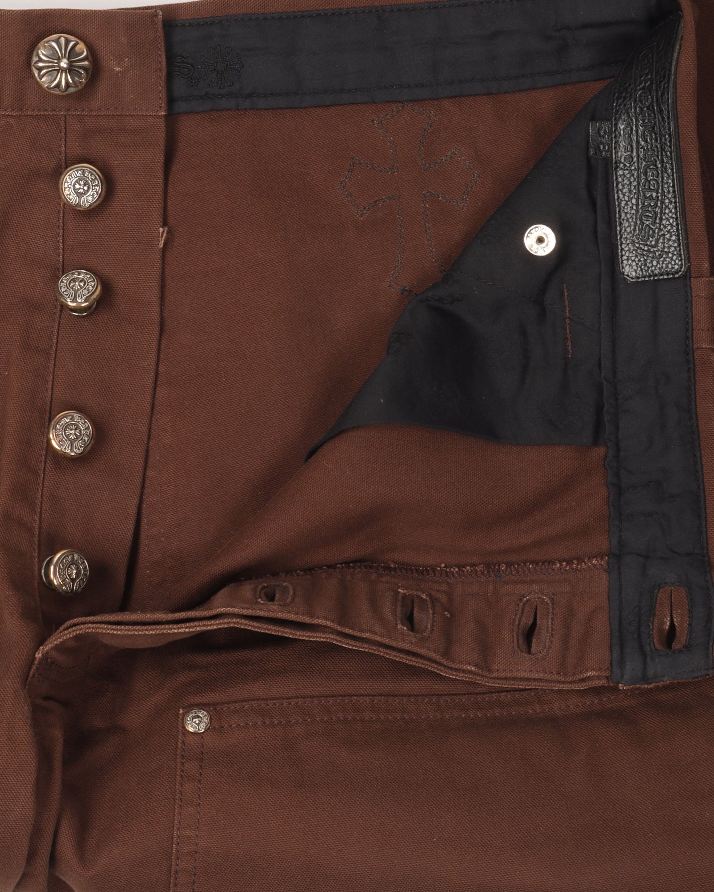 Leather Cross Double Knee Pants
