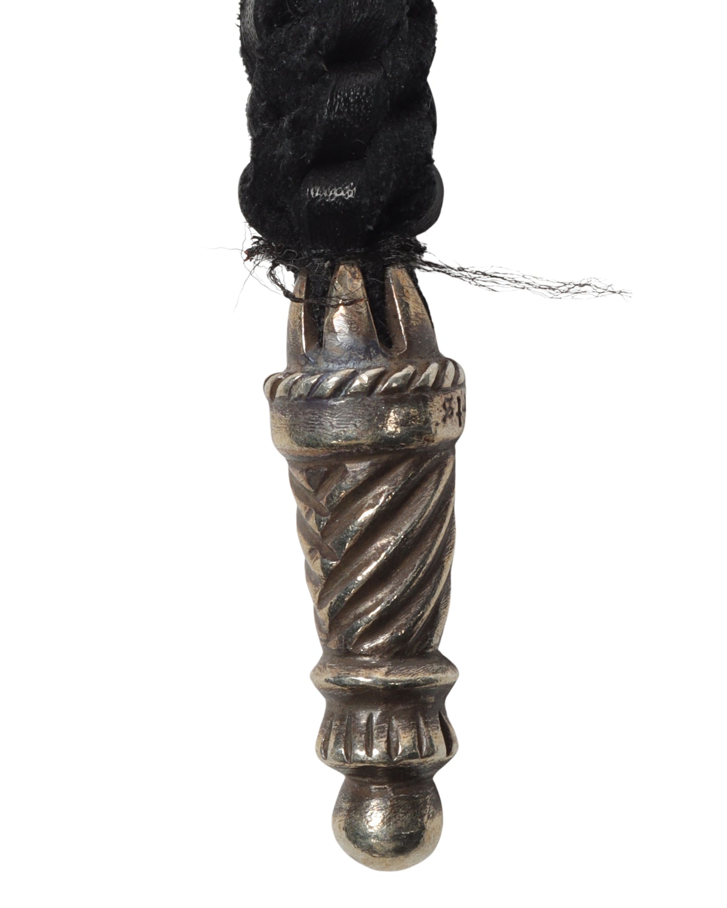 Braided Leather Lanyard Keychain w/ Dagger Charm