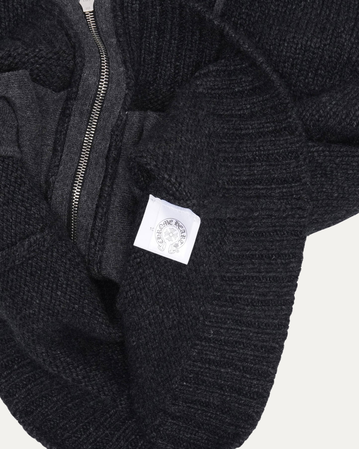 Cross Patch Cashmere Zip Up Hoodie