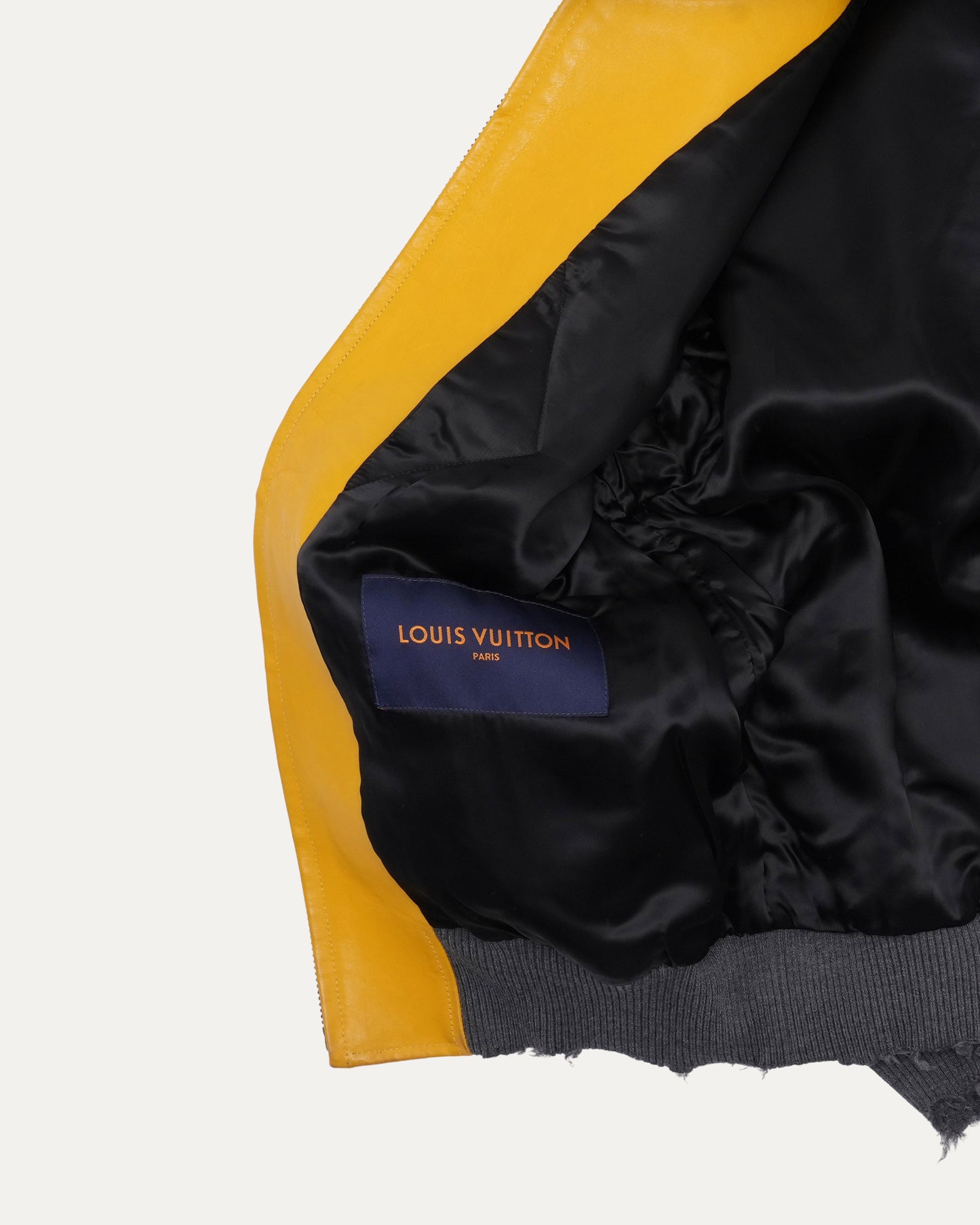 Leather and Canvas Bomber Jacket