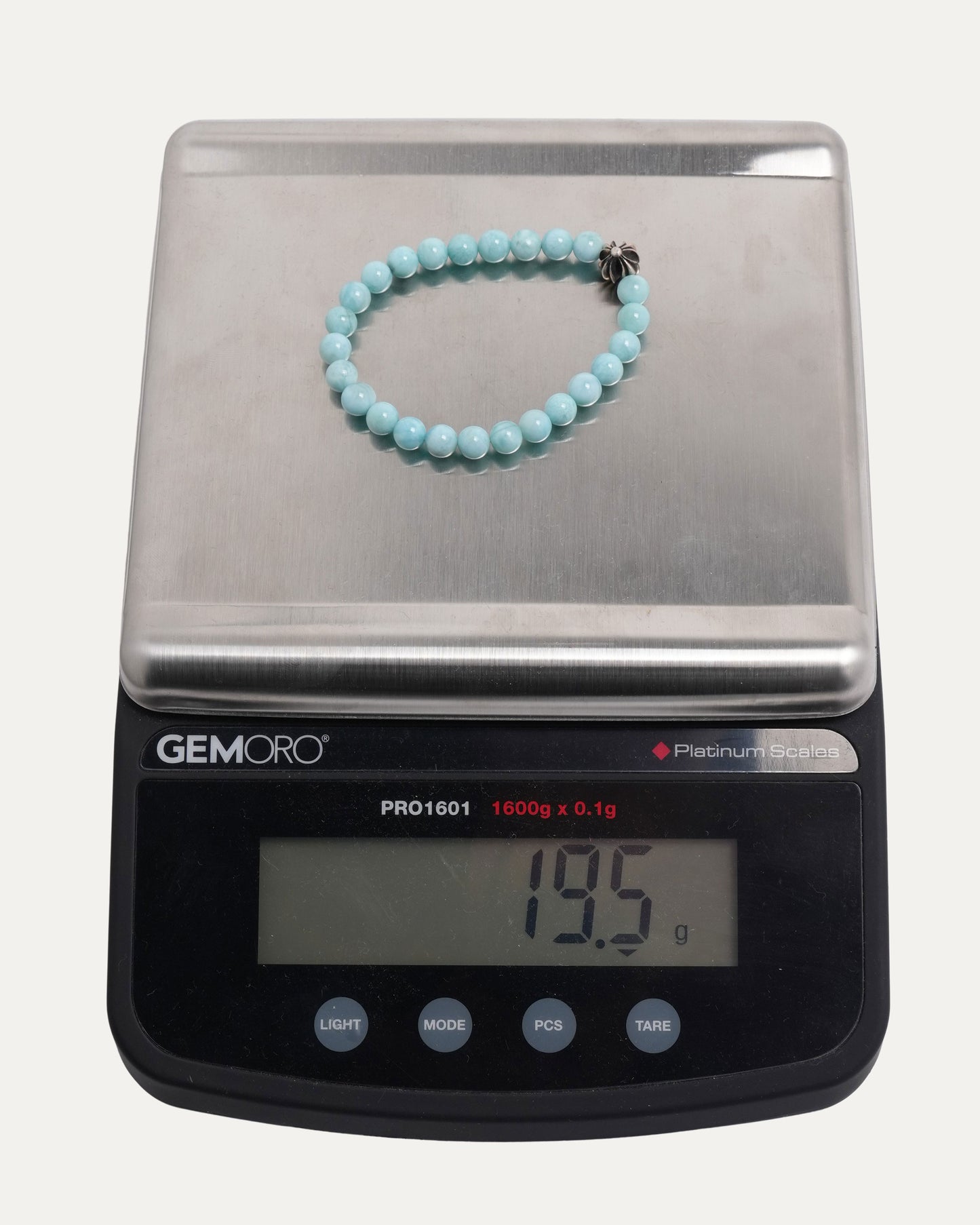 6mm Larimar Plus Cross Bead Bracelet