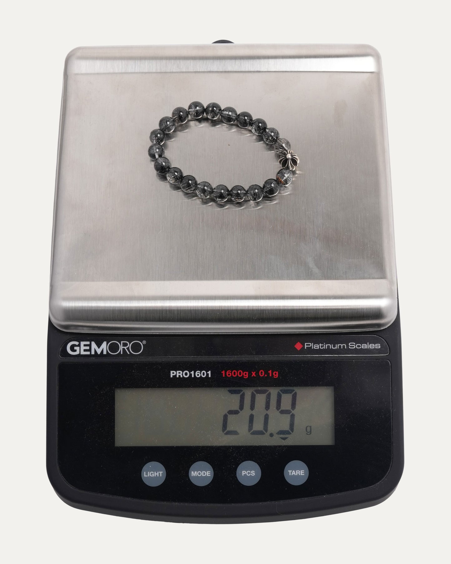 6mm Rutilated Quartz Plus Cross Bead Bracelet