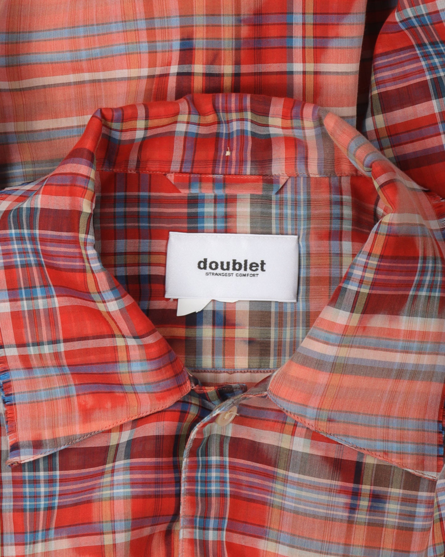 Plaid Raw Hem Shirt