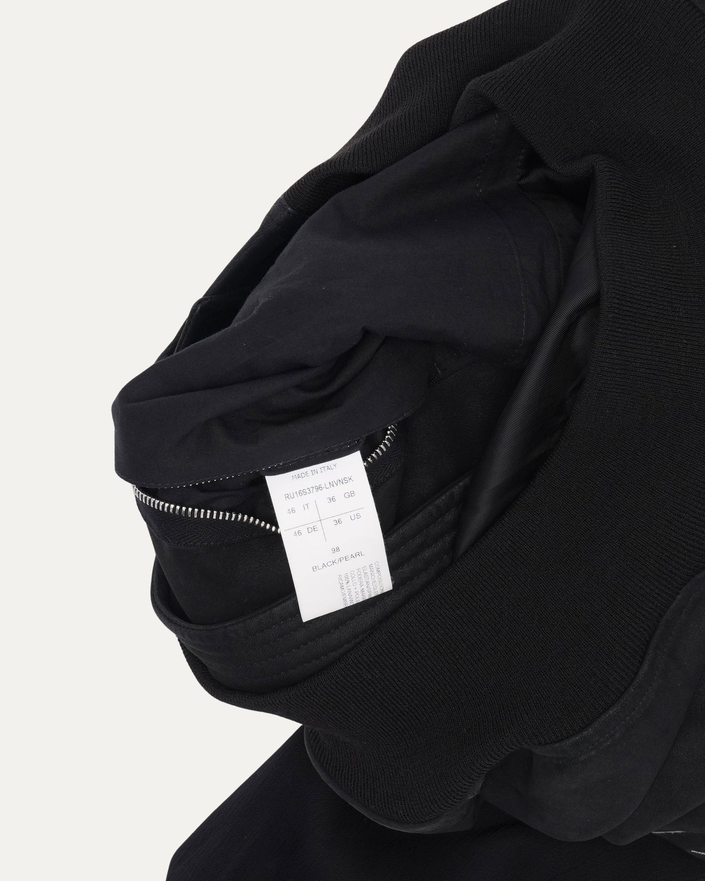 Contrast Sleeve Leather Bomber Jacket