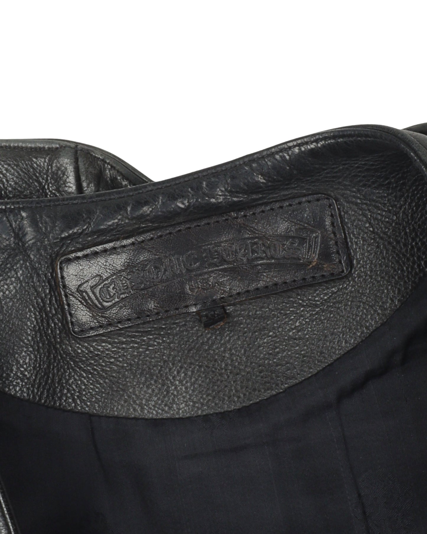 Leather Vest with Back Cross Hardware