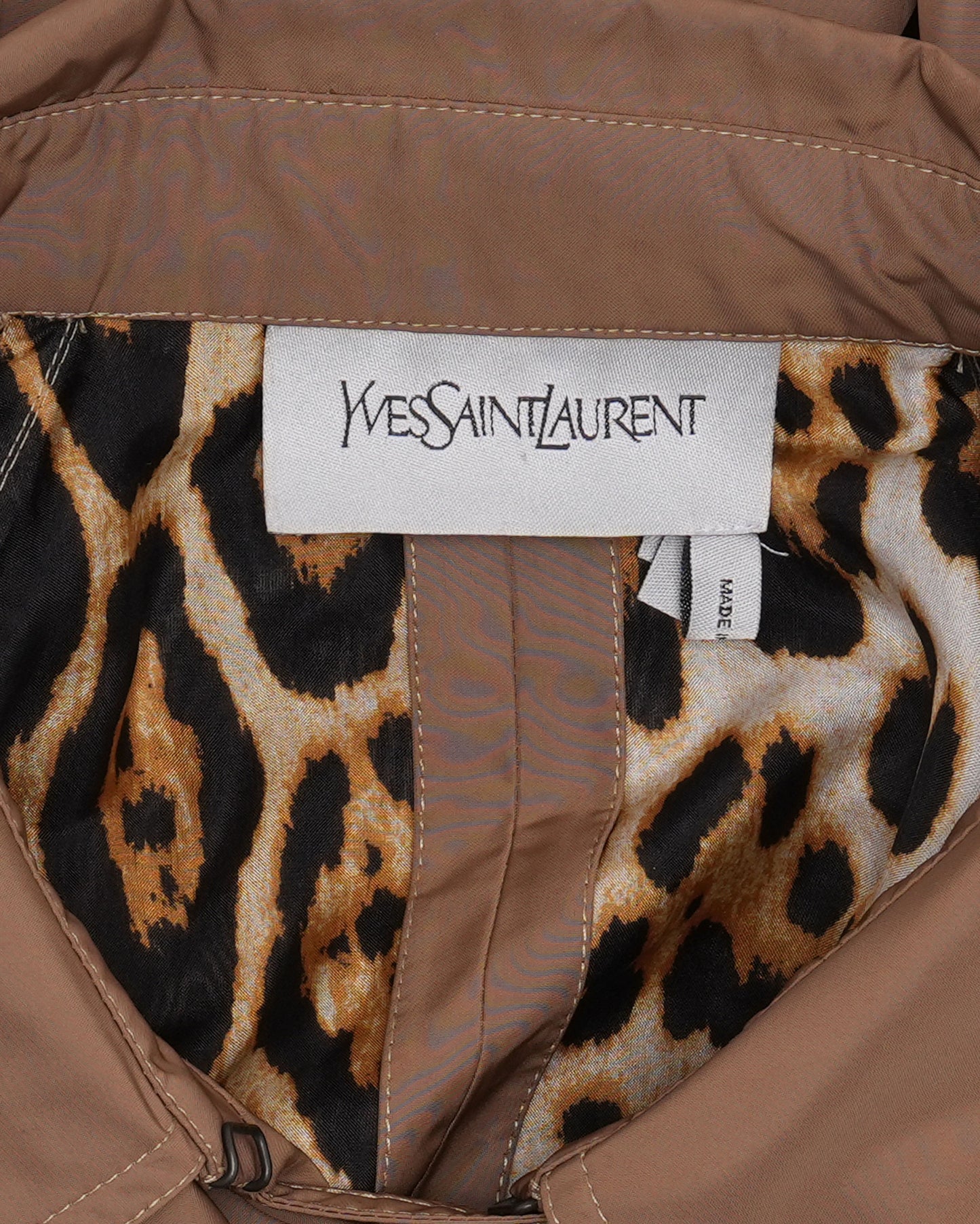 Rive Gauche Polyester Double Breasted Belted Trench Coat