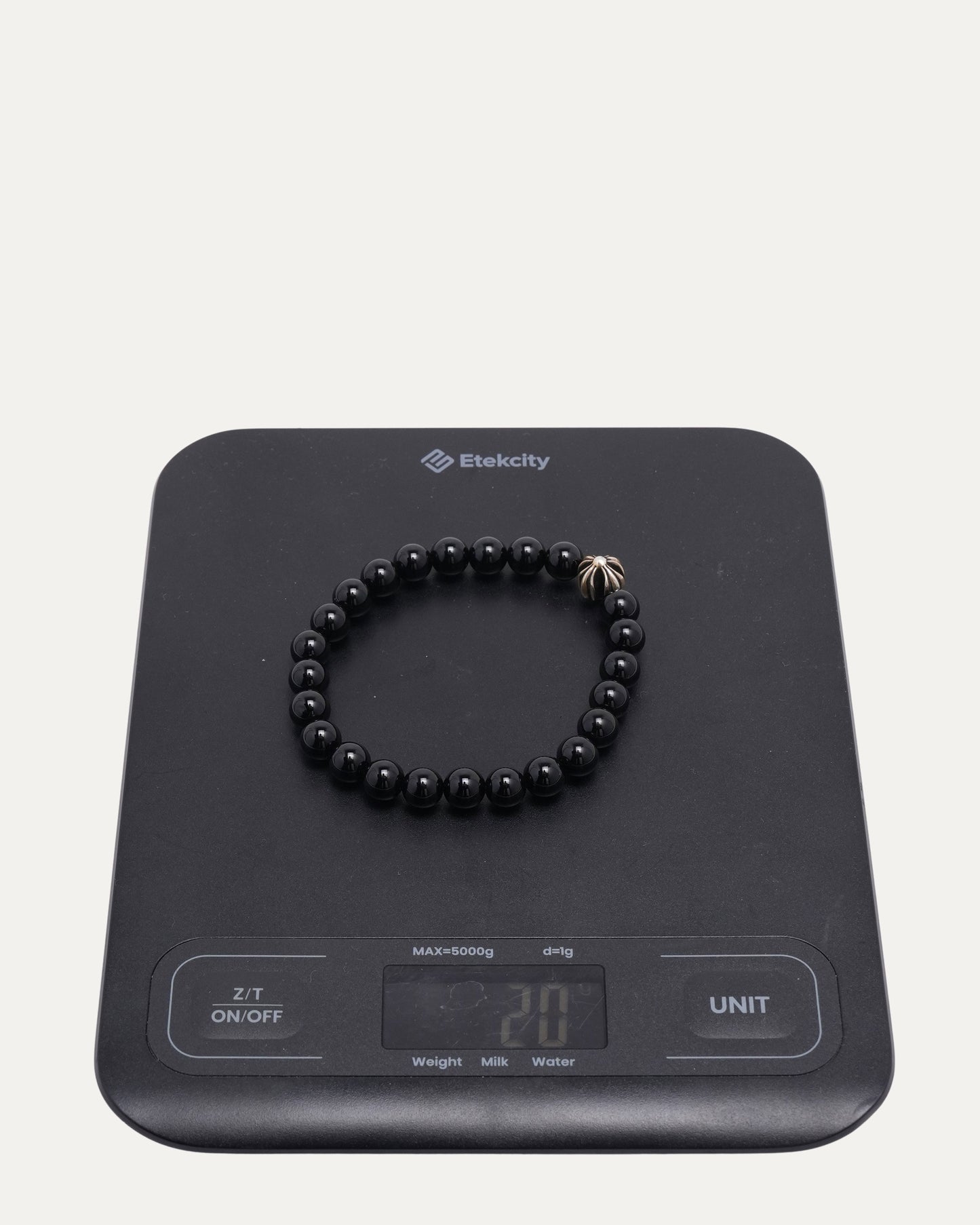 8mm Black Onyx/Tourmaline Plus Cross Bead Bracelet