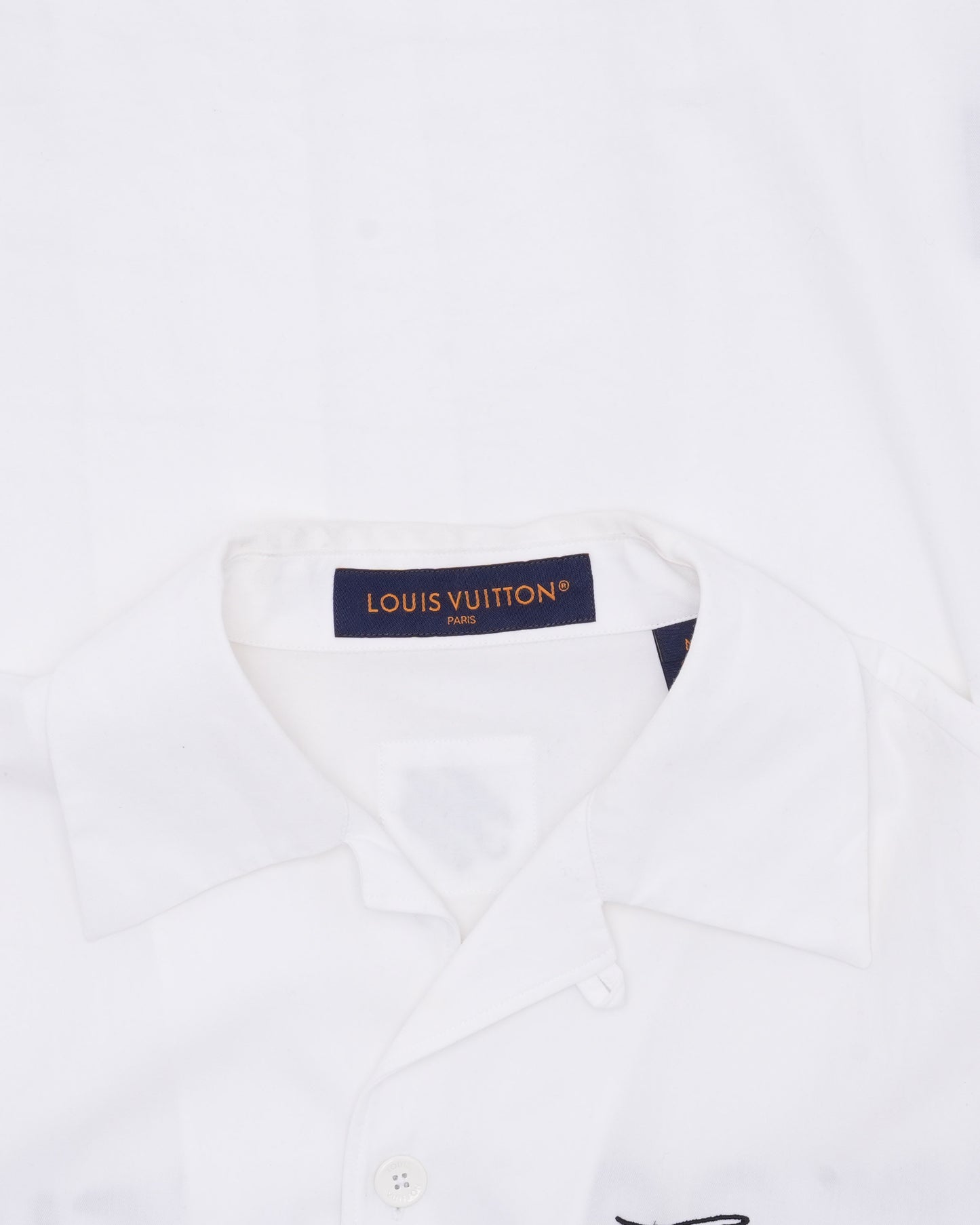 Open Collar Short Sleeved Cotton Shirt