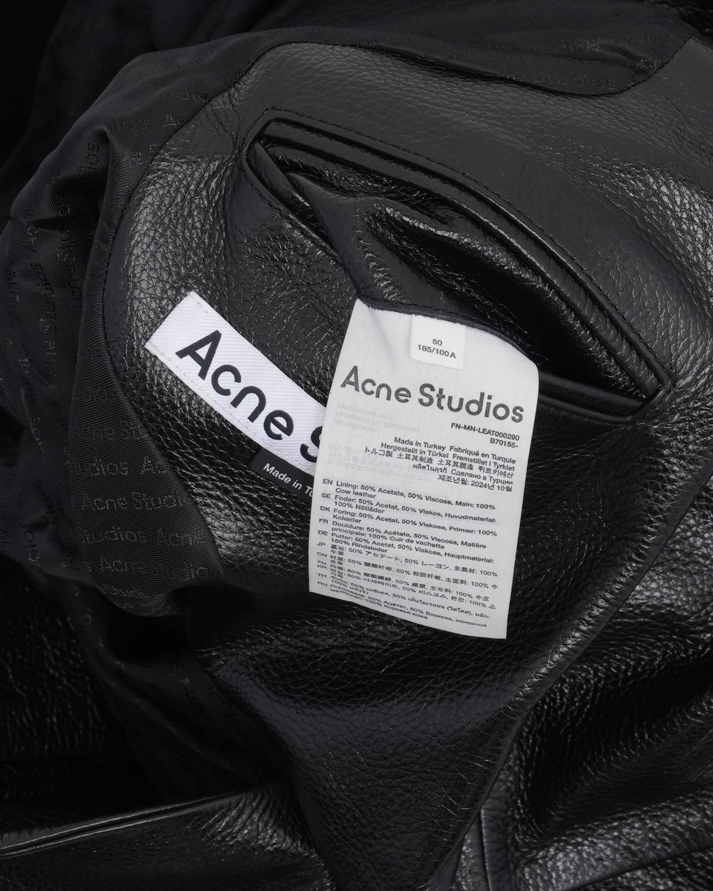 Zipper Detail Leather Coat