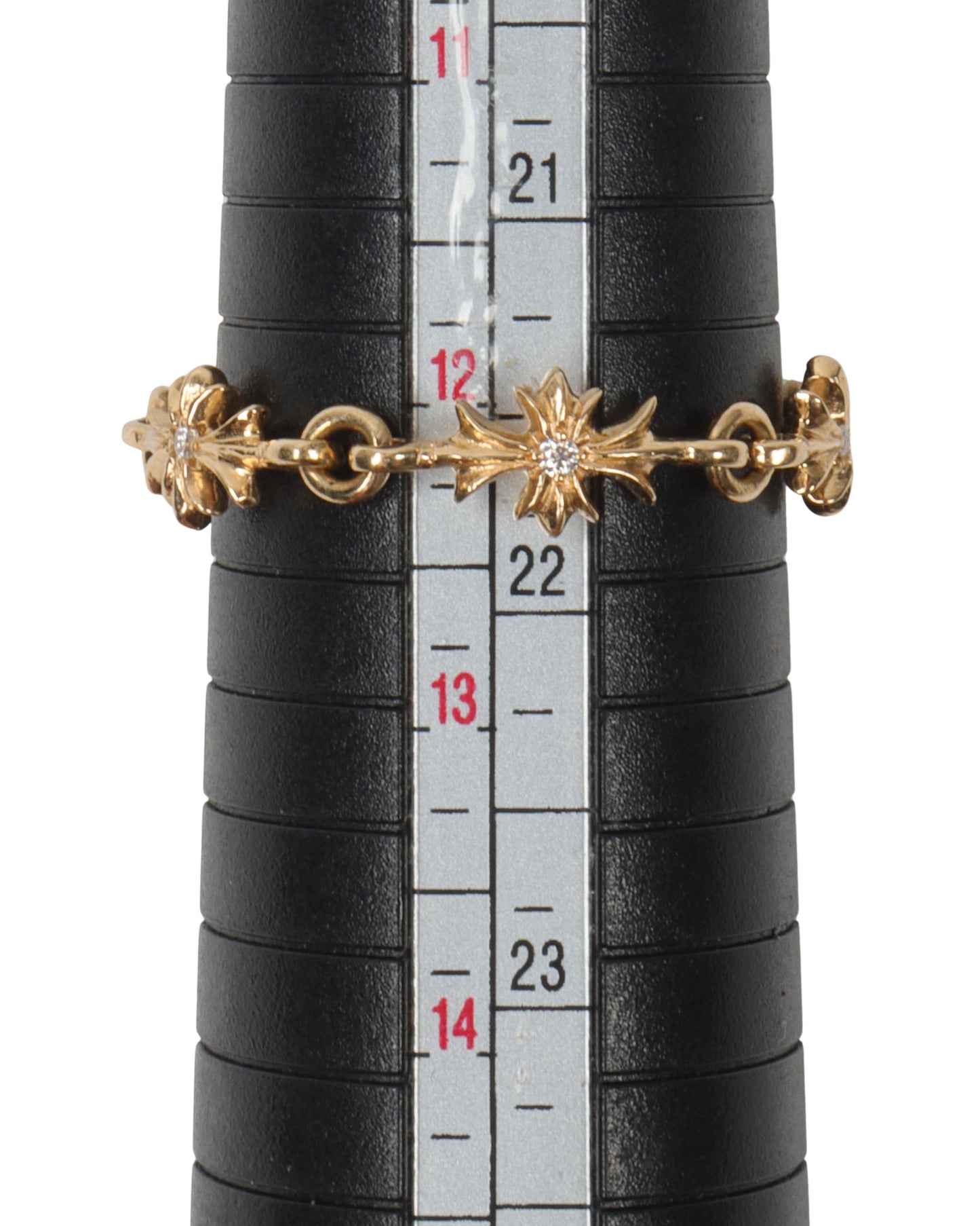 Chain Link 22k Gold with Diamonds Ring