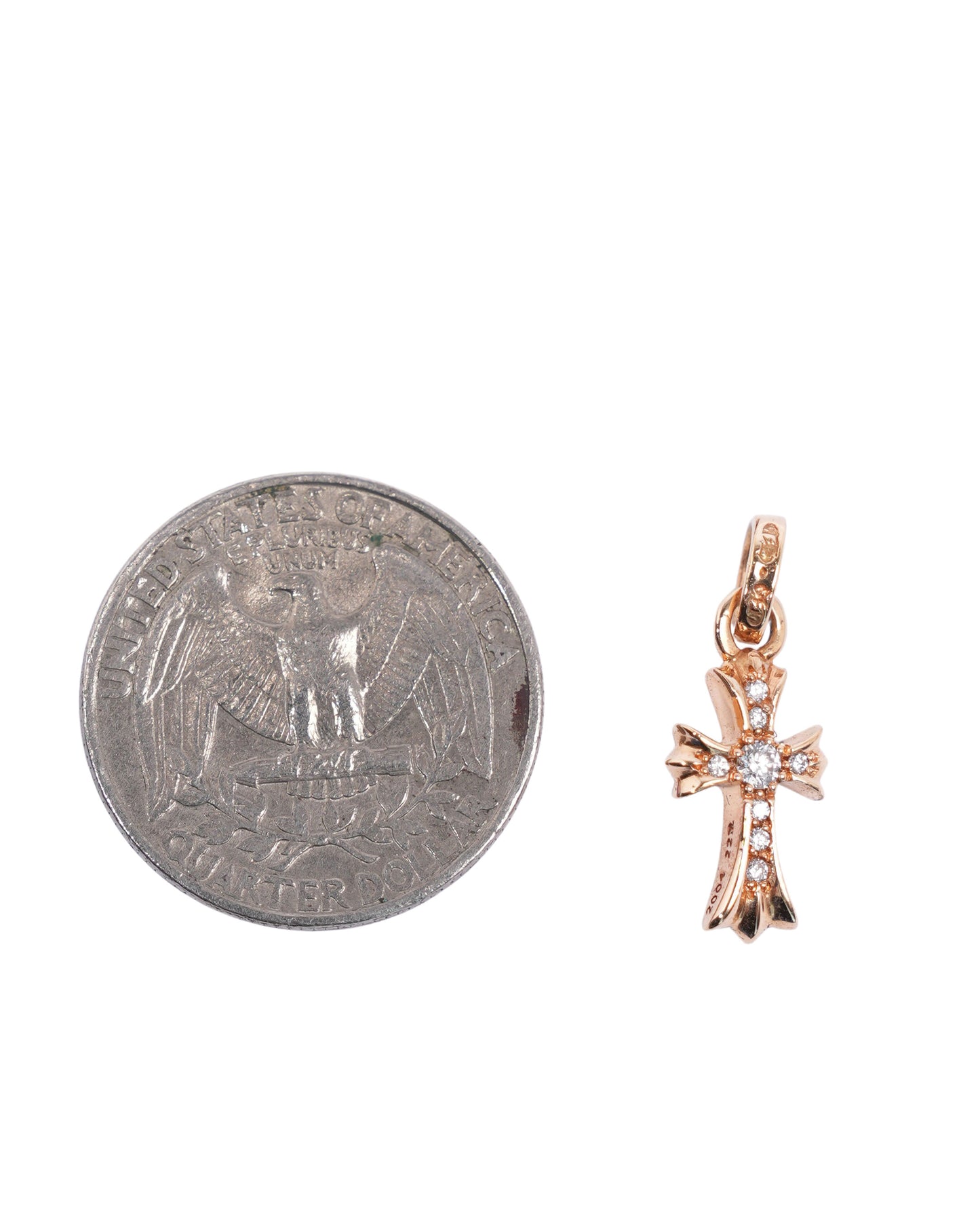 22k Gold Baby Fat Cross Charm