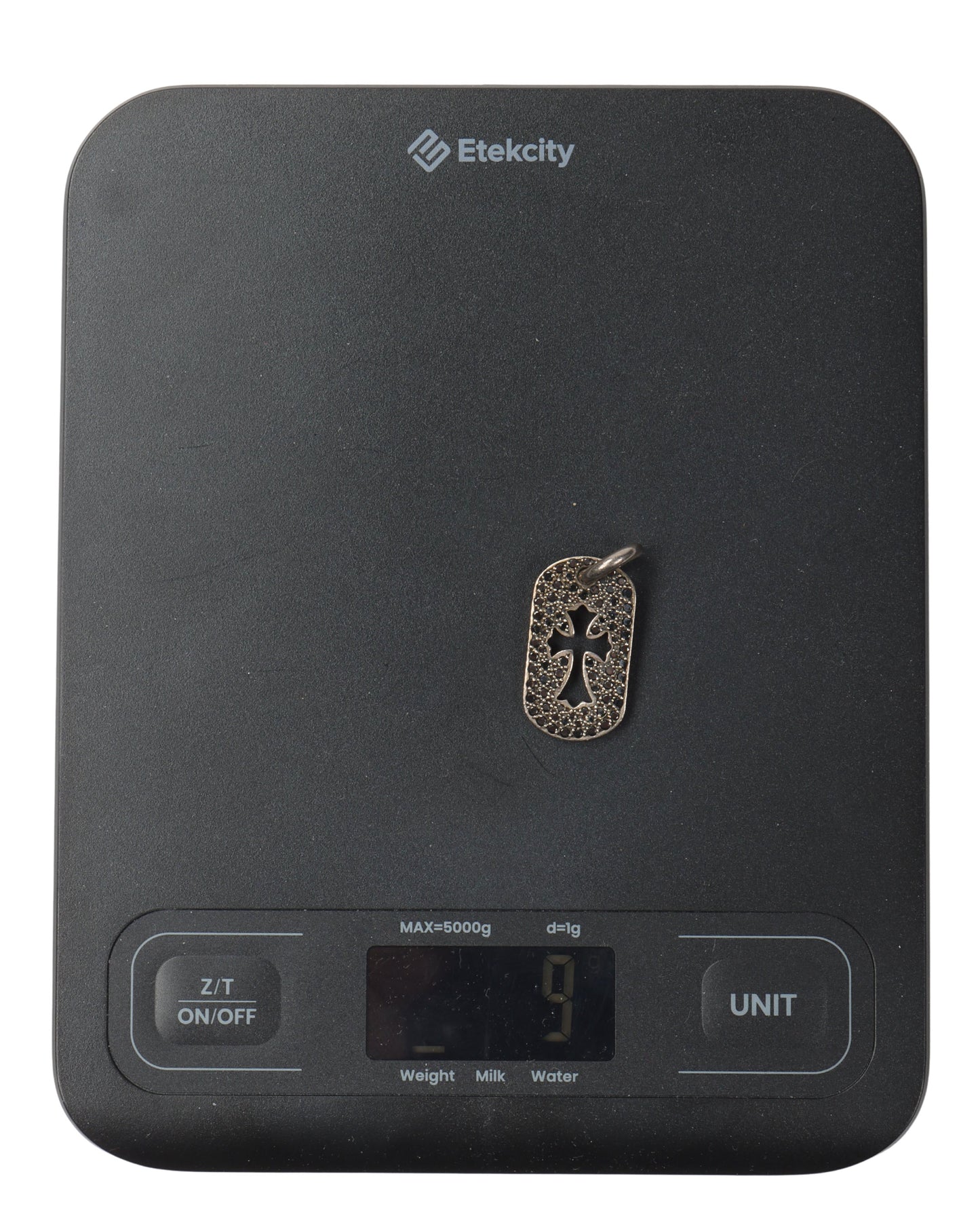 Mini Black Diamond Dog Tag Pendant