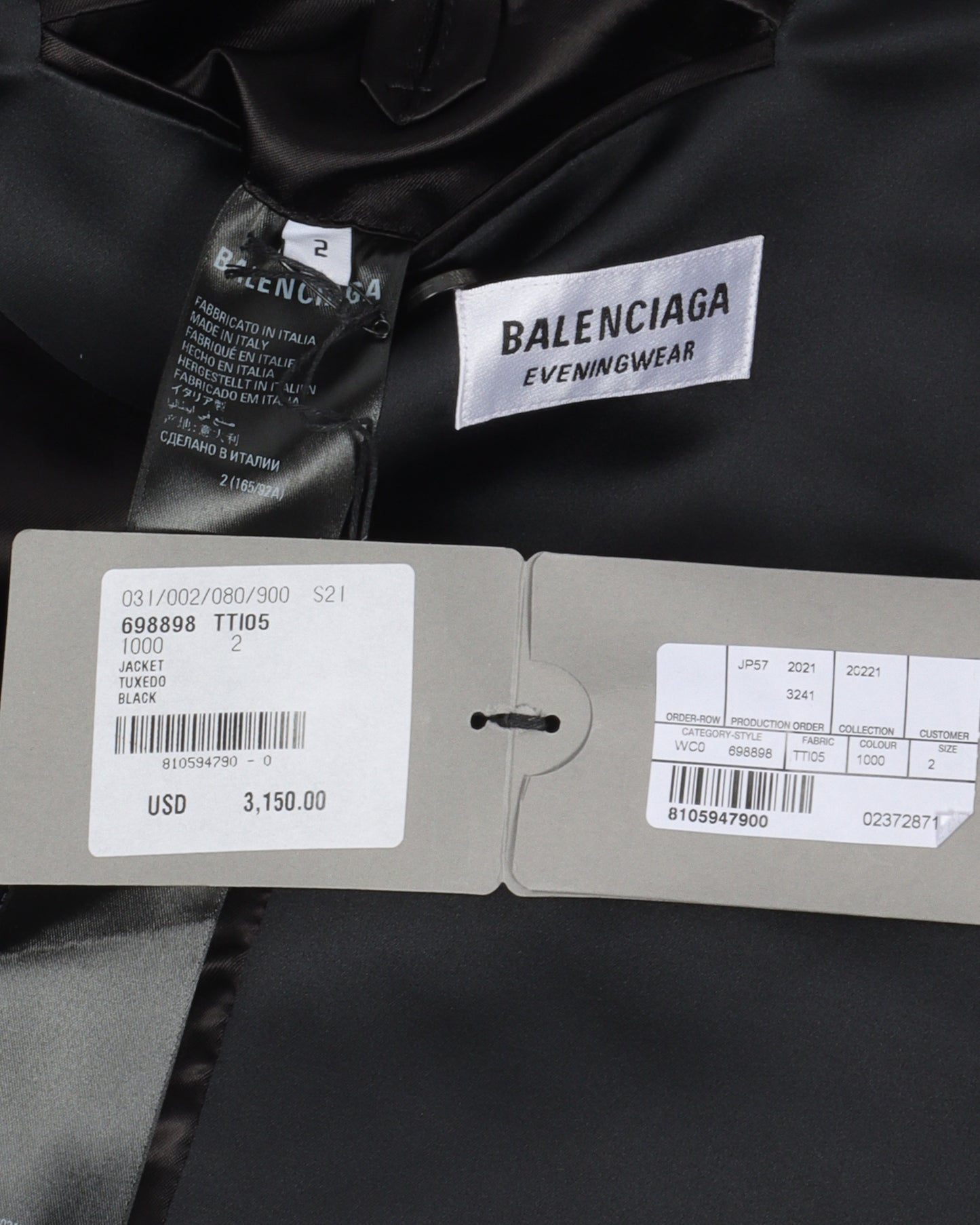 Eveningwear Raw Hem Tuxedo Blazer