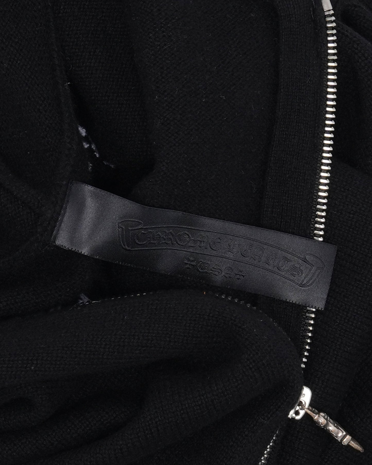 Cashmere Blend Embroidered Hooded Zip Sweater
