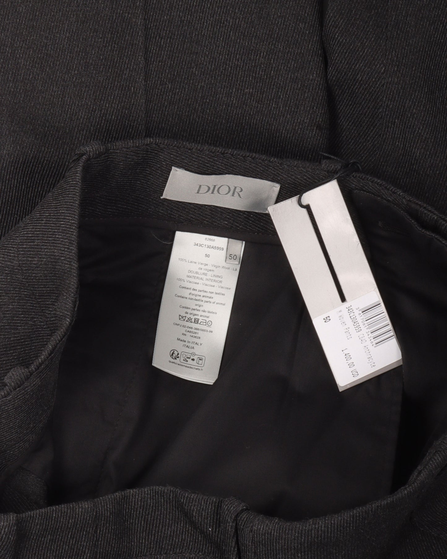 Virgin Wool Pleated Trousers