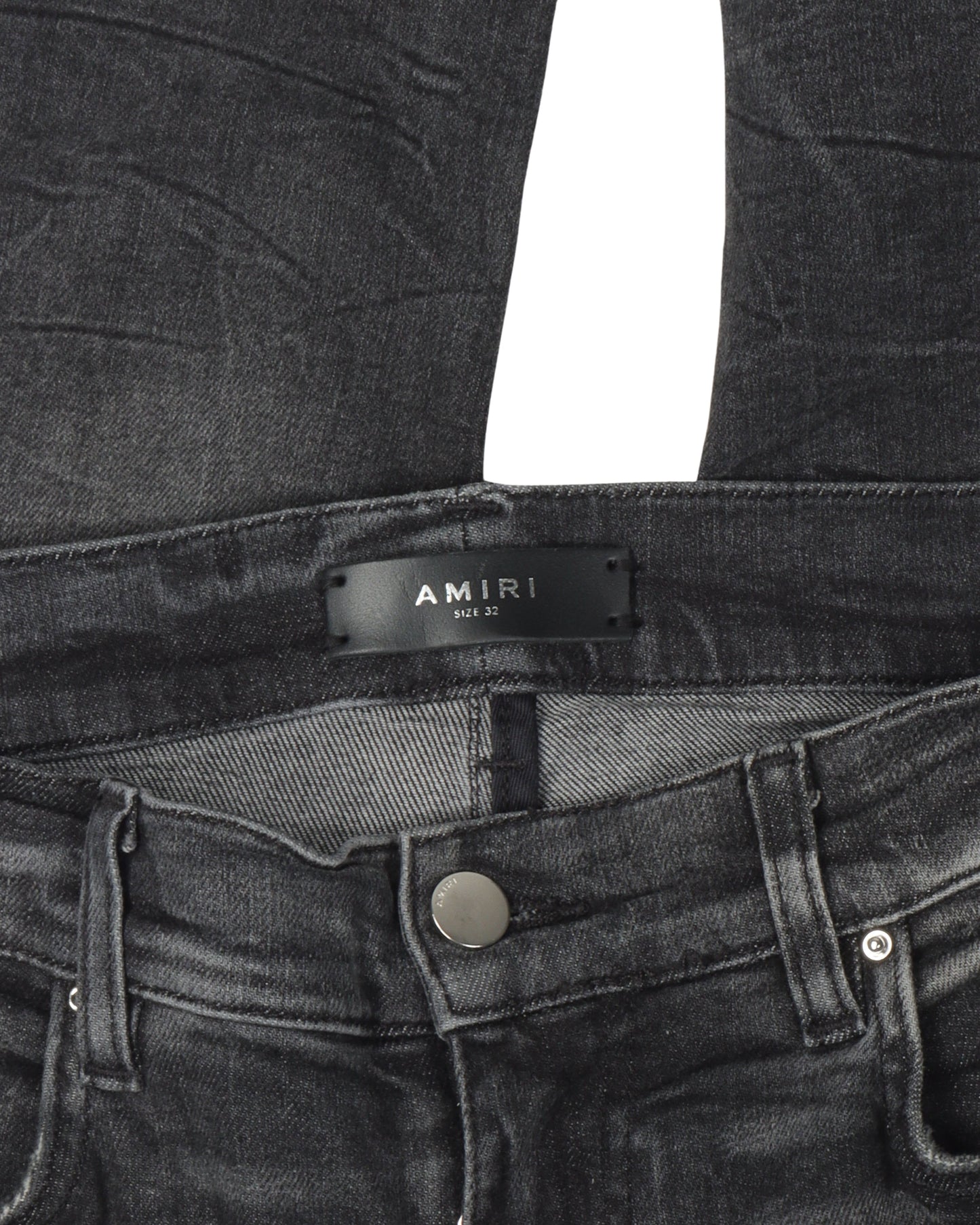 Lightly Distressed Faded Denim Jeans