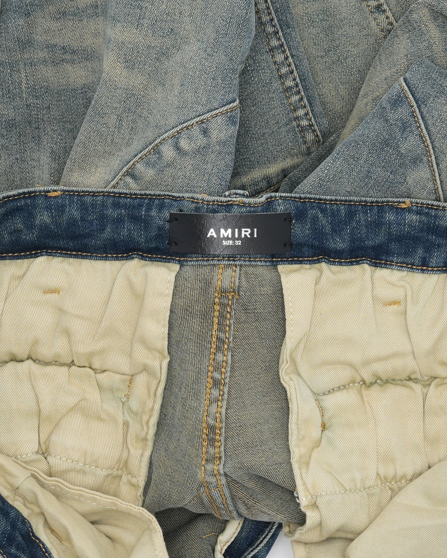 Leather Repair Cargo Jeans