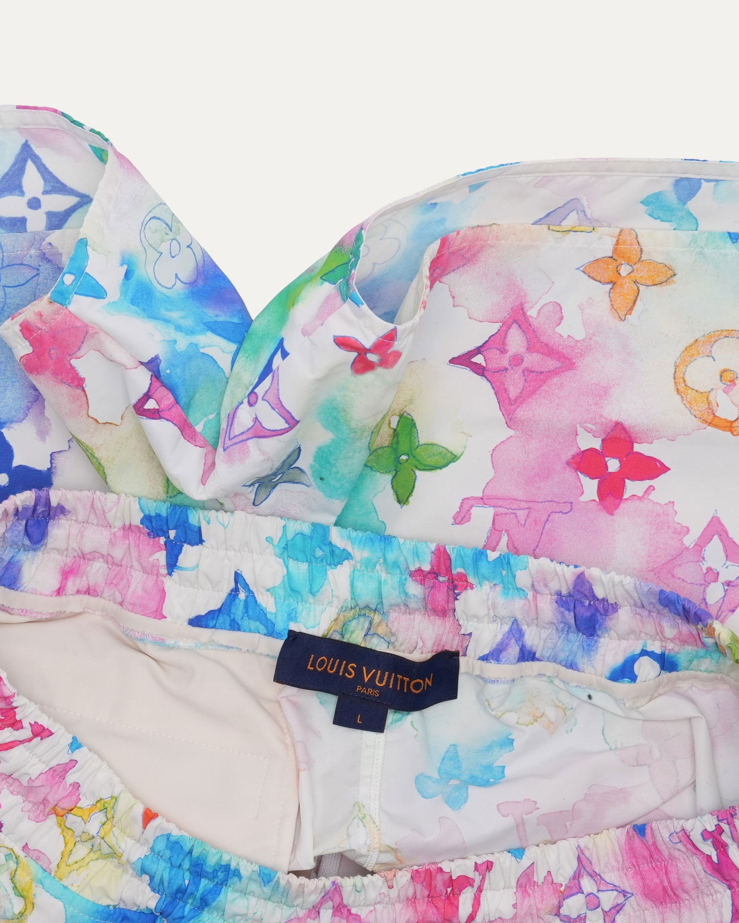 Watercolor Monogram Swim Trunks