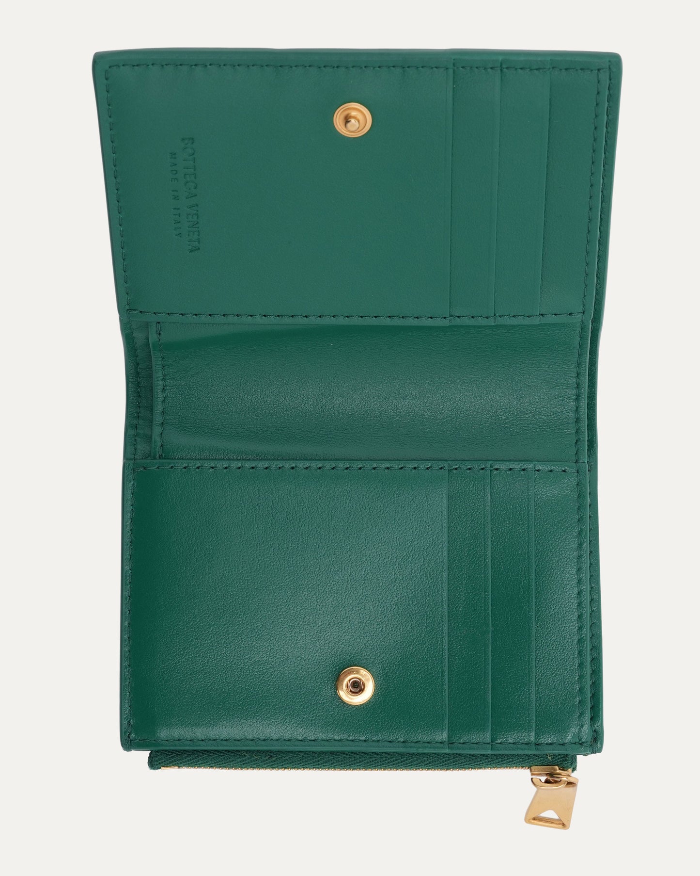 Leather Intrecciato Zip Wallet