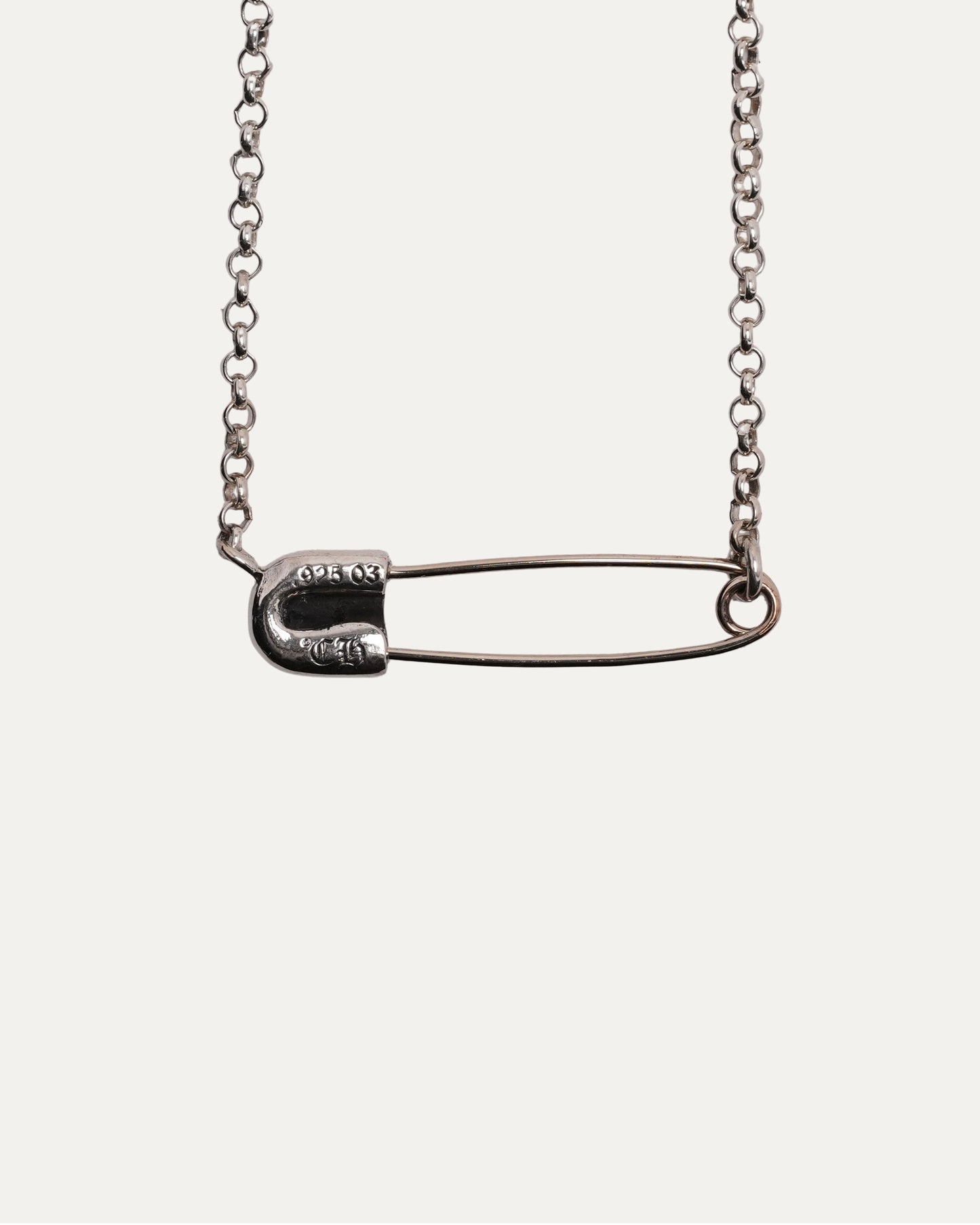 Diamond Safety Pin Necklace