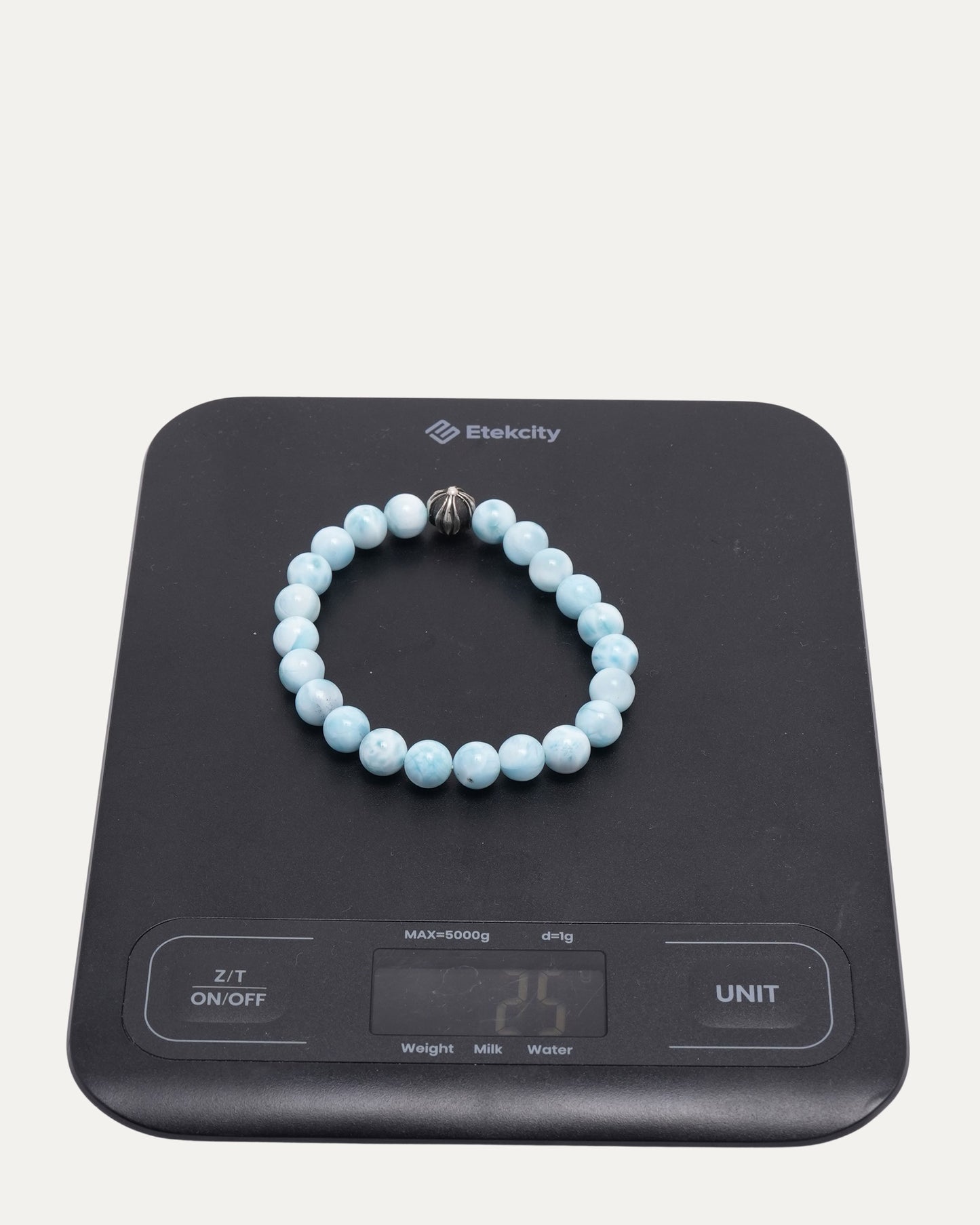 8mm Larimar Plus Cross Bead Bracelet