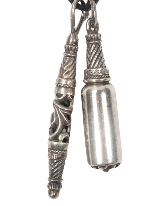 Leather Necklace with Vial