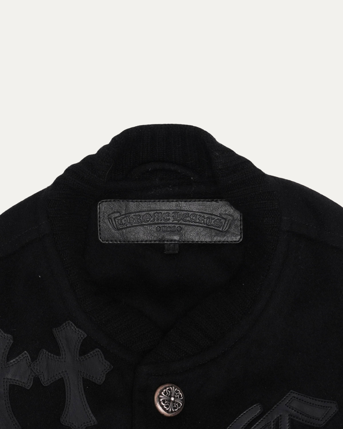 Cross Patch Cashmere Varsity Jacket