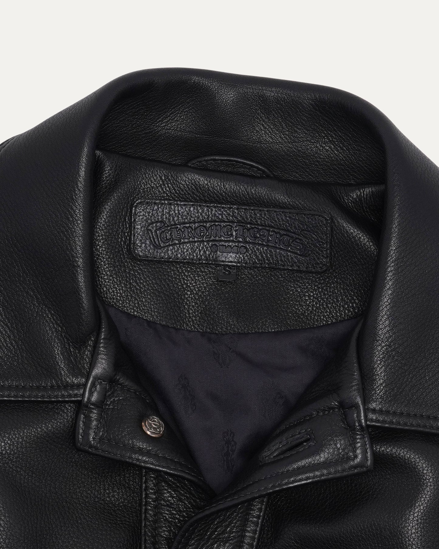 Floral Cross Patch Western Leather Jacket