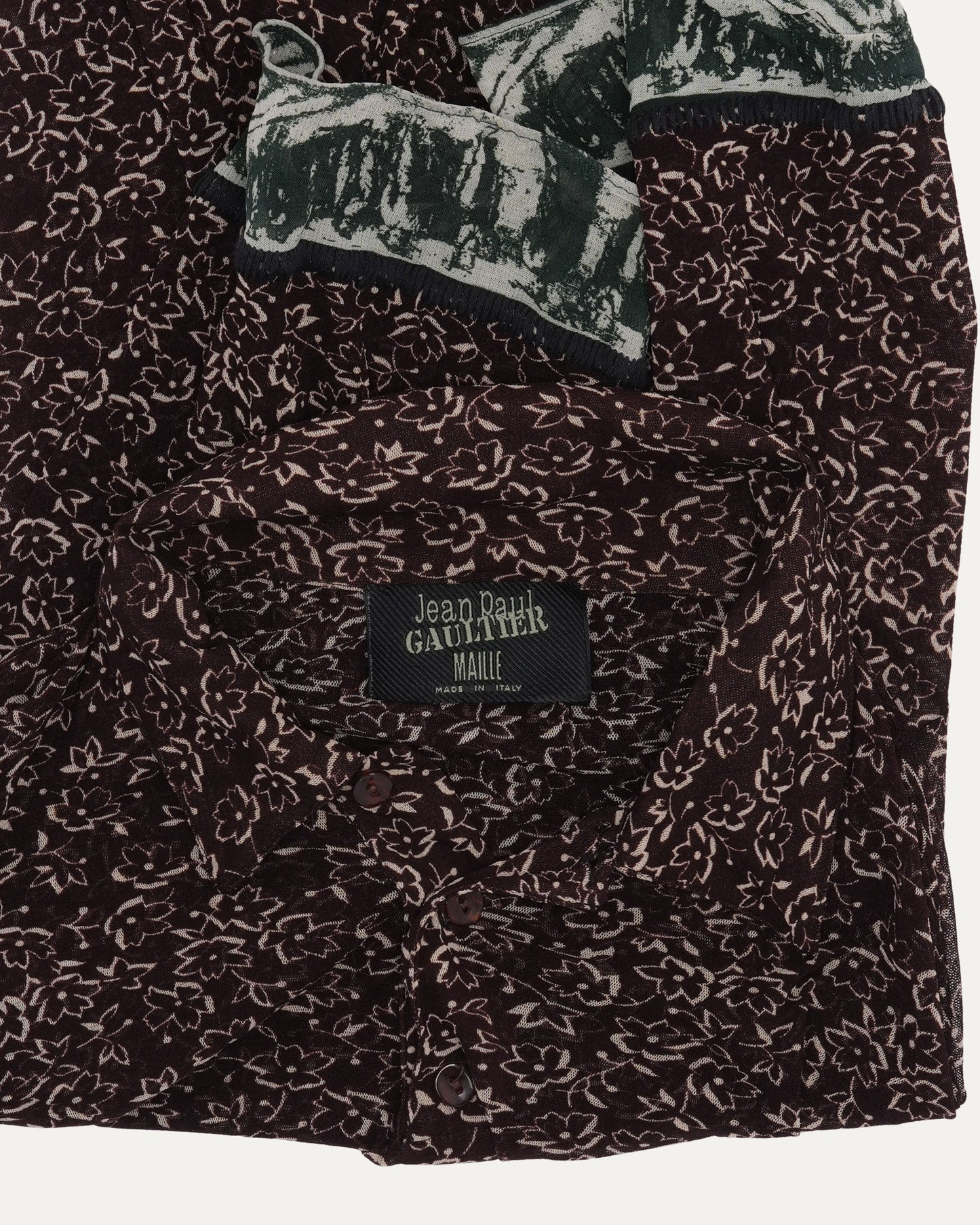 Sheer Floral Print Short Sleeve Shirt