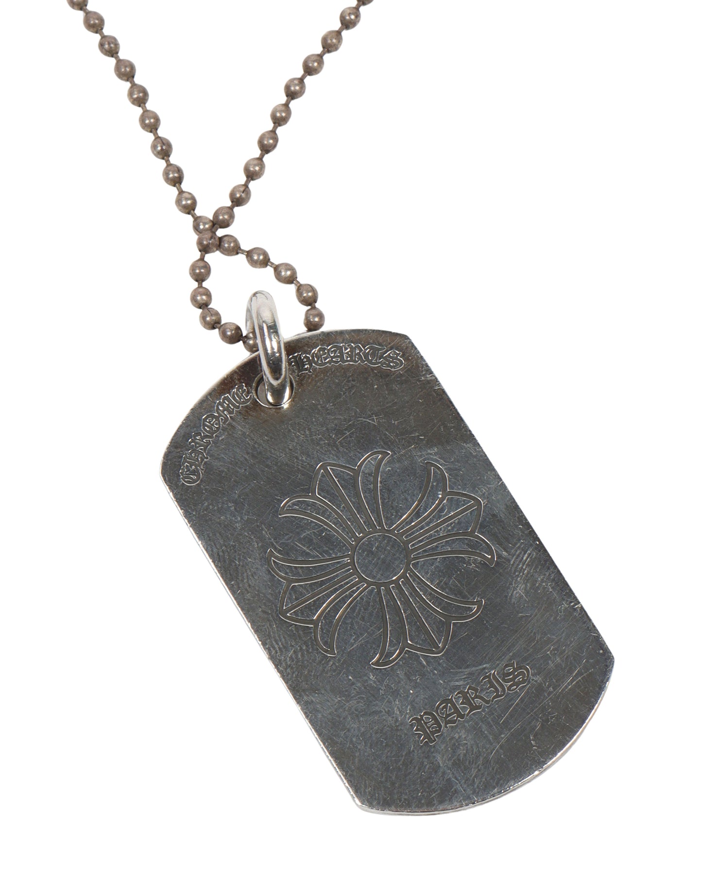 Paris Dog Tag Pendant with Chain