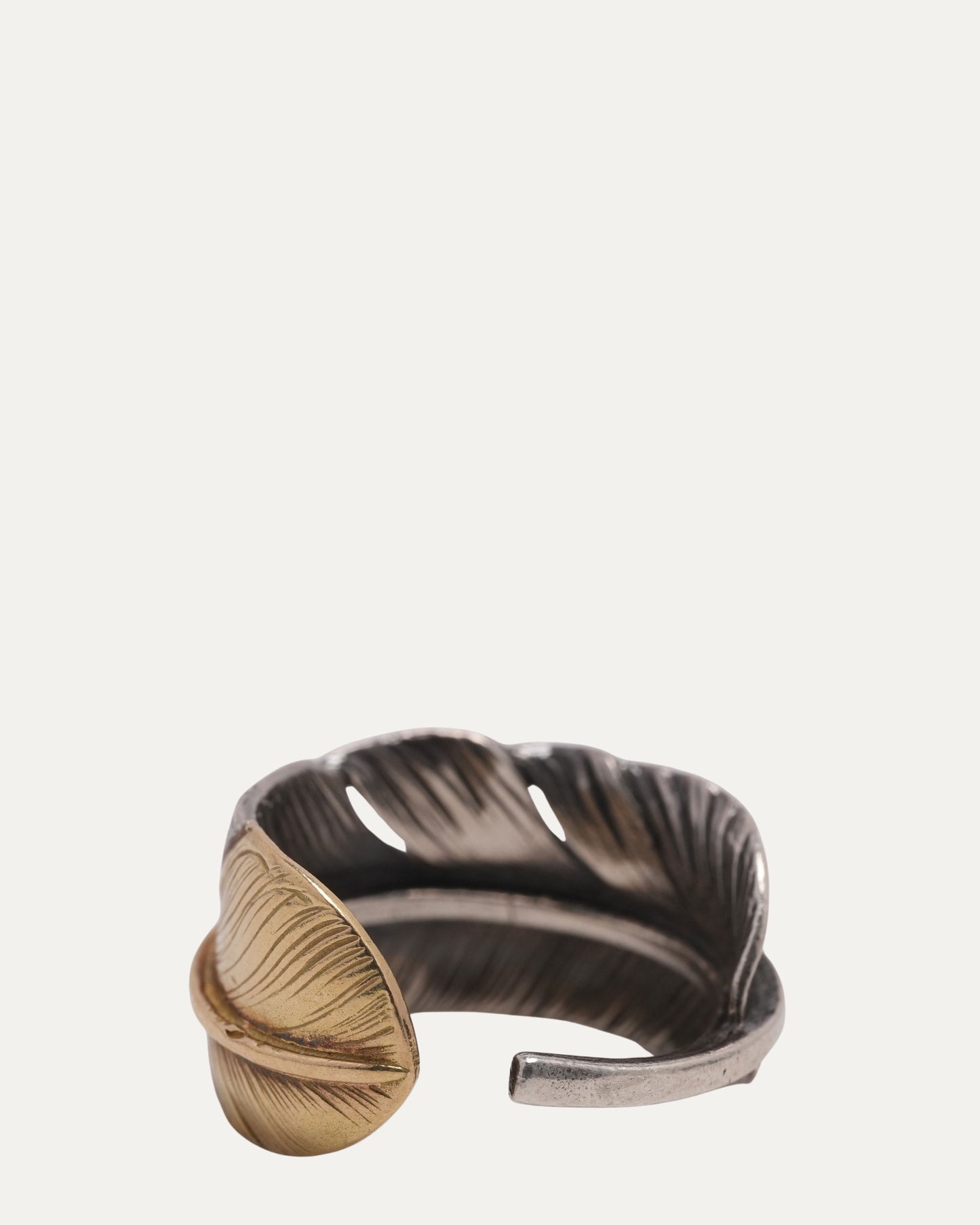 Silver and Gold Feather Ring